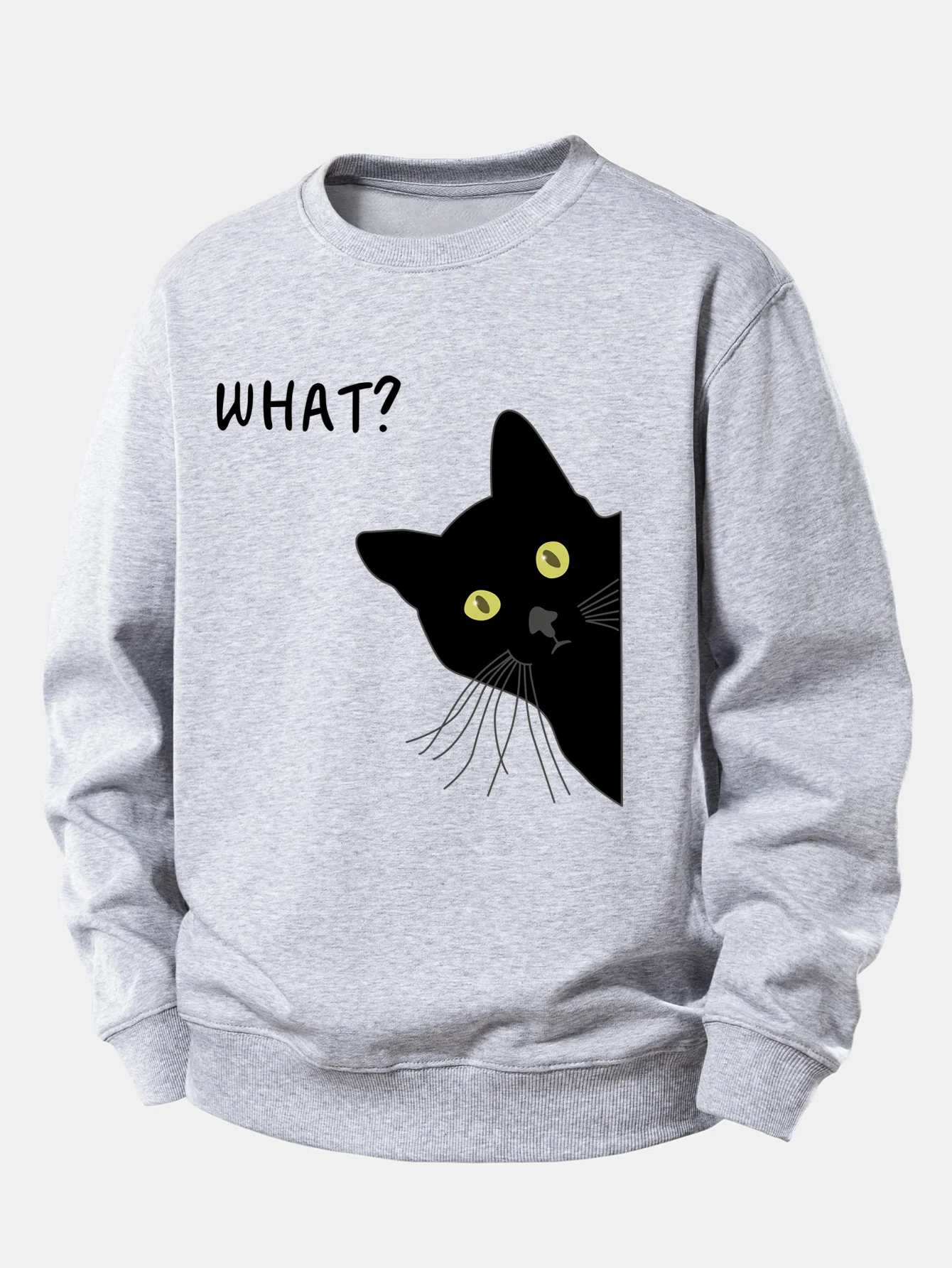 Was Schwarze Katze Druck Locker Sitzendes Sweatshirt - Image 9