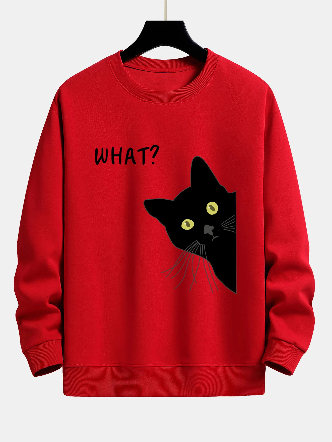 Was Schwarze Katze Druck Locker Sitzendes Sweatshirt - Image 10