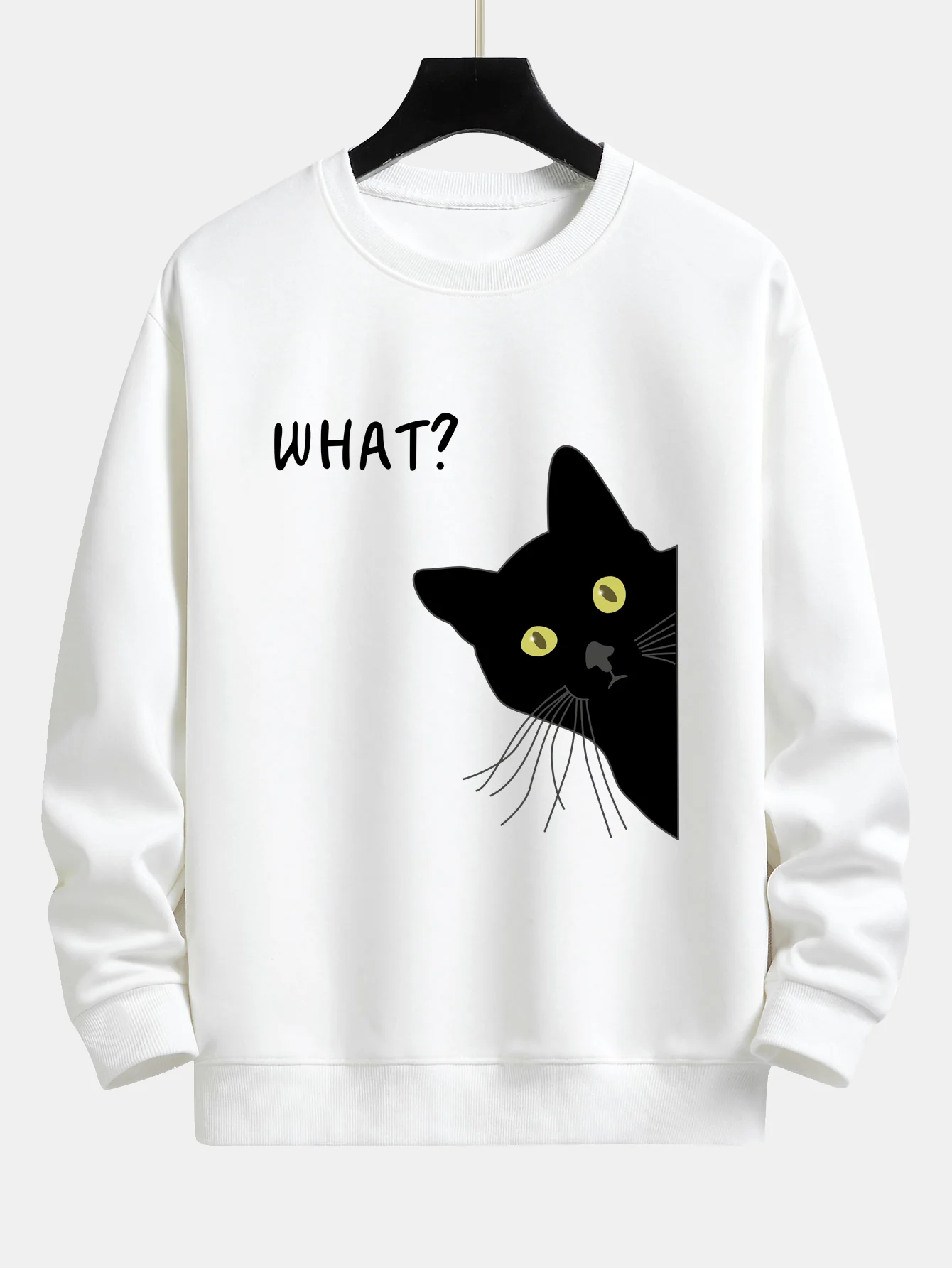 Was Schwarze Katze Druck Locker Sitzendes Sweatshirt - Image 2