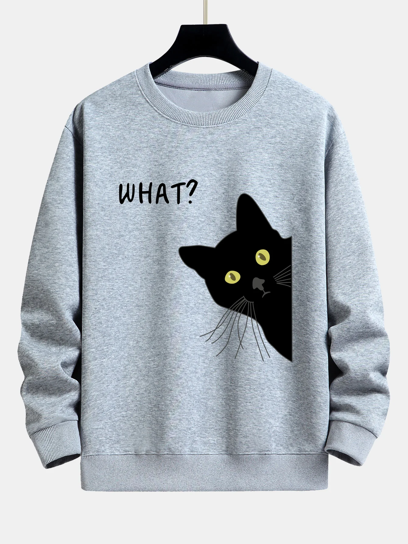 Was Schwarze Katze Druck Locker Sitzendes Sweatshirt - Image 4