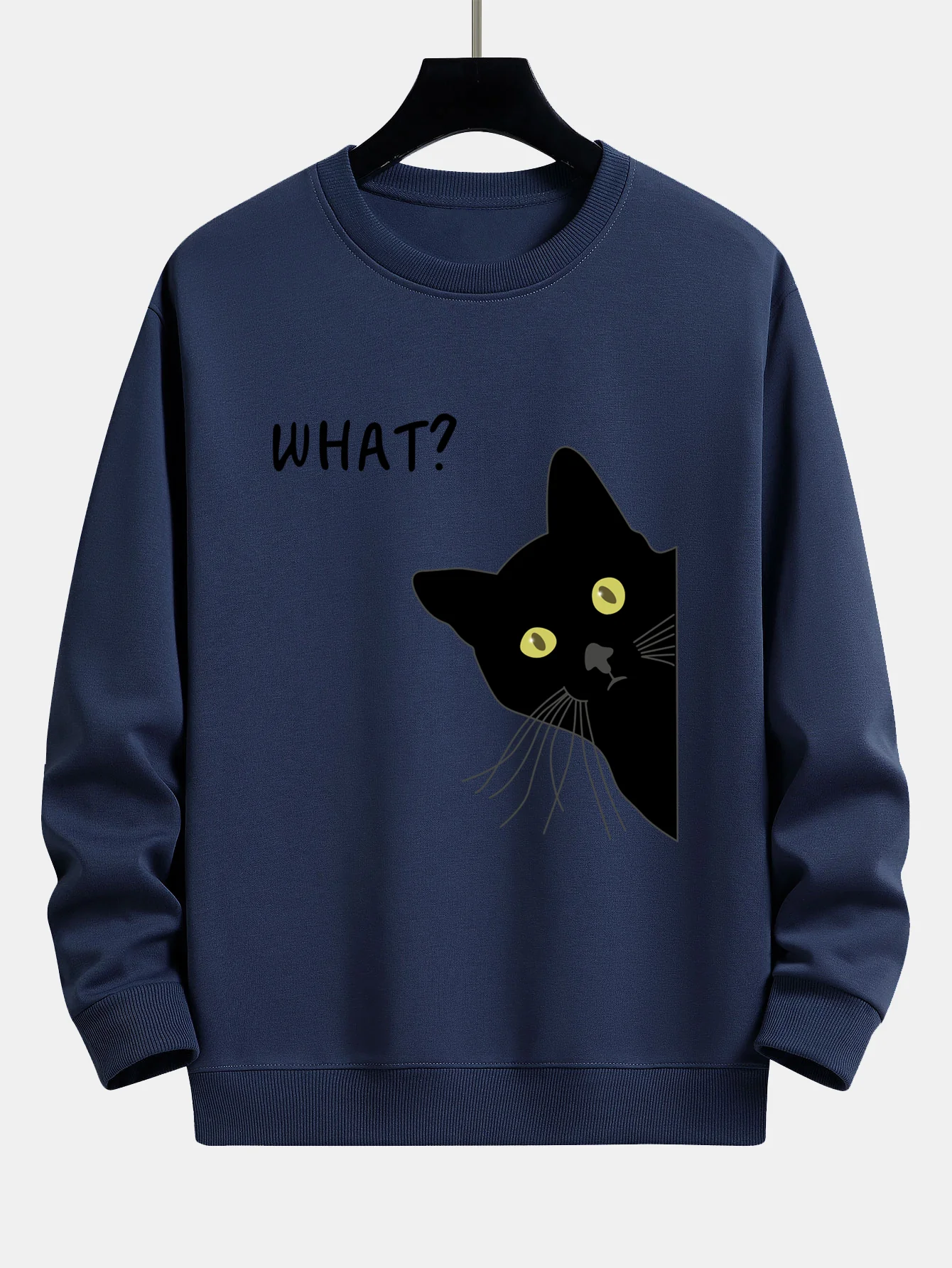 Was Schwarze Katze Druck Locker Sitzendes Sweatshirt - Image 6