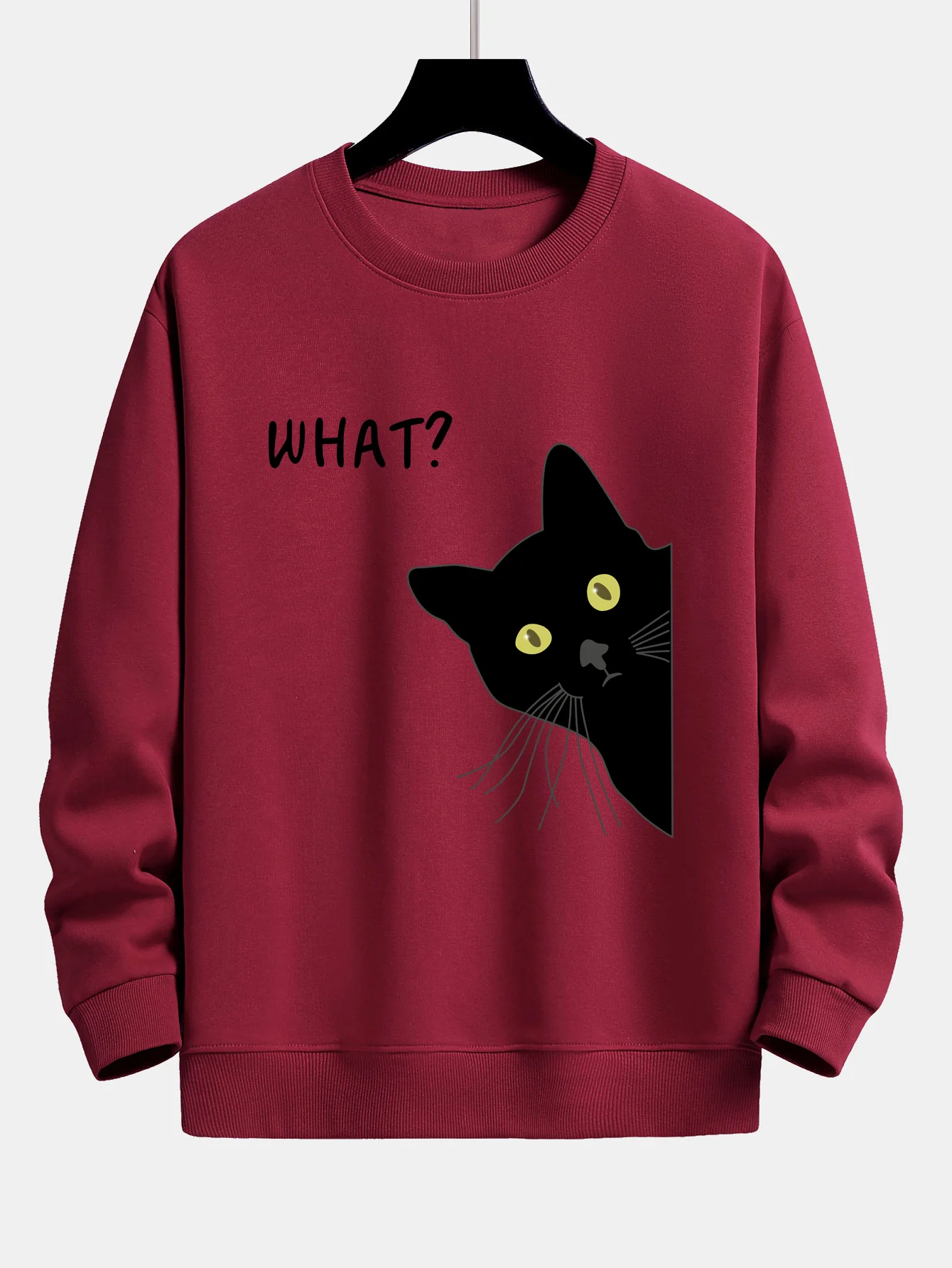 Was Schwarze Katze Druck Locker Sitzendes Sweatshirt - Image 7