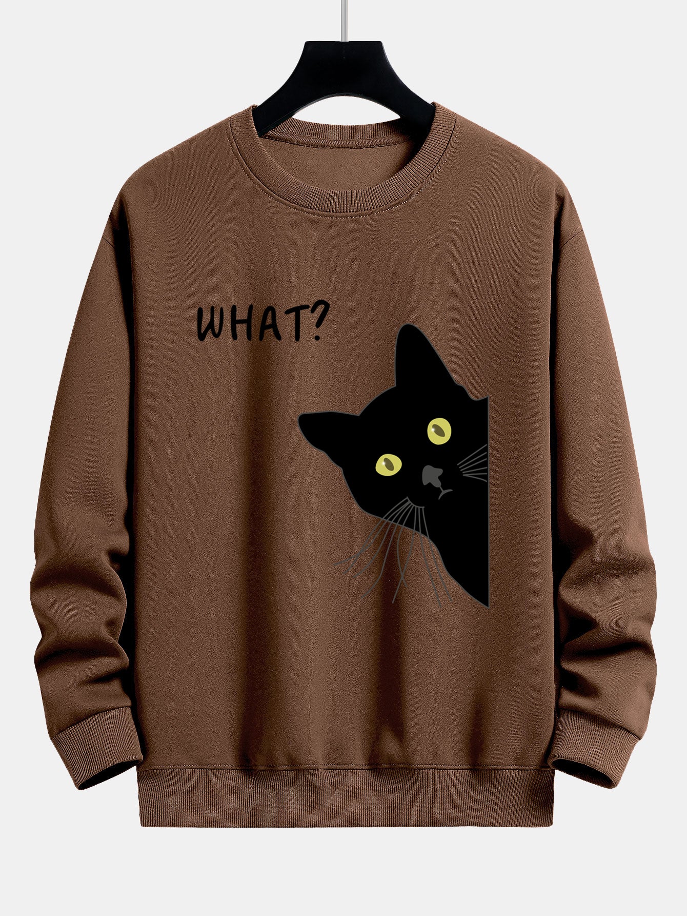 Was Schwarze Katze Druck Locker Sitzendes Sweatshirt - Image 8