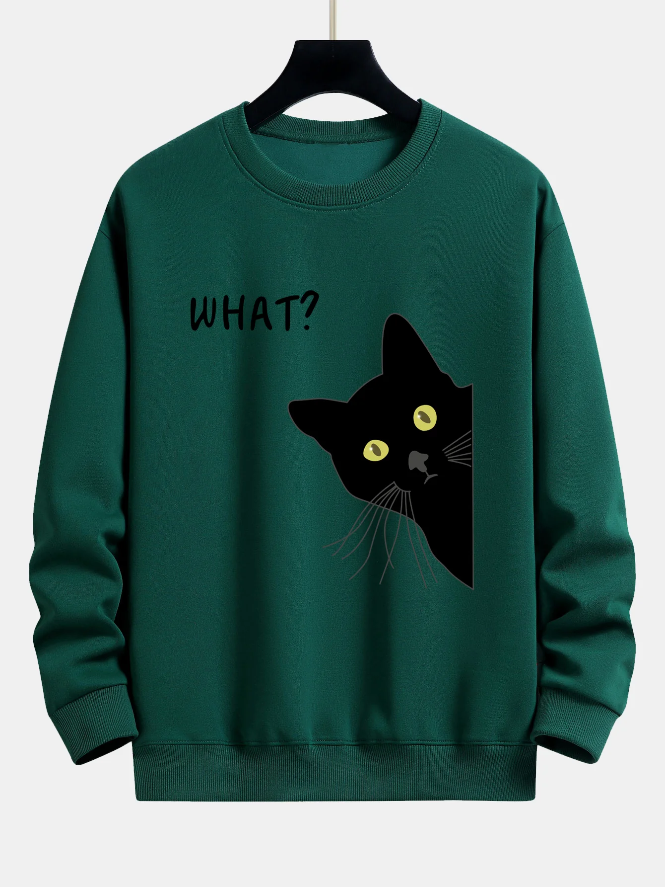 Was Schwarze Katze Druck Locker Sitzendes Sweatshirt - Image 9