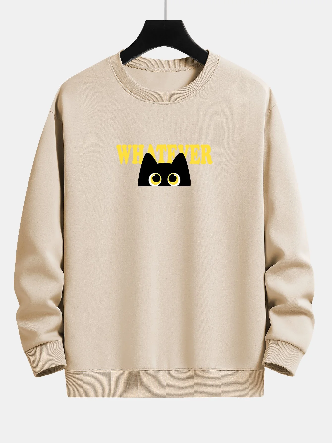 "Egal was, Black Cat Print Relax Fit Sweatshirt" - Image 3