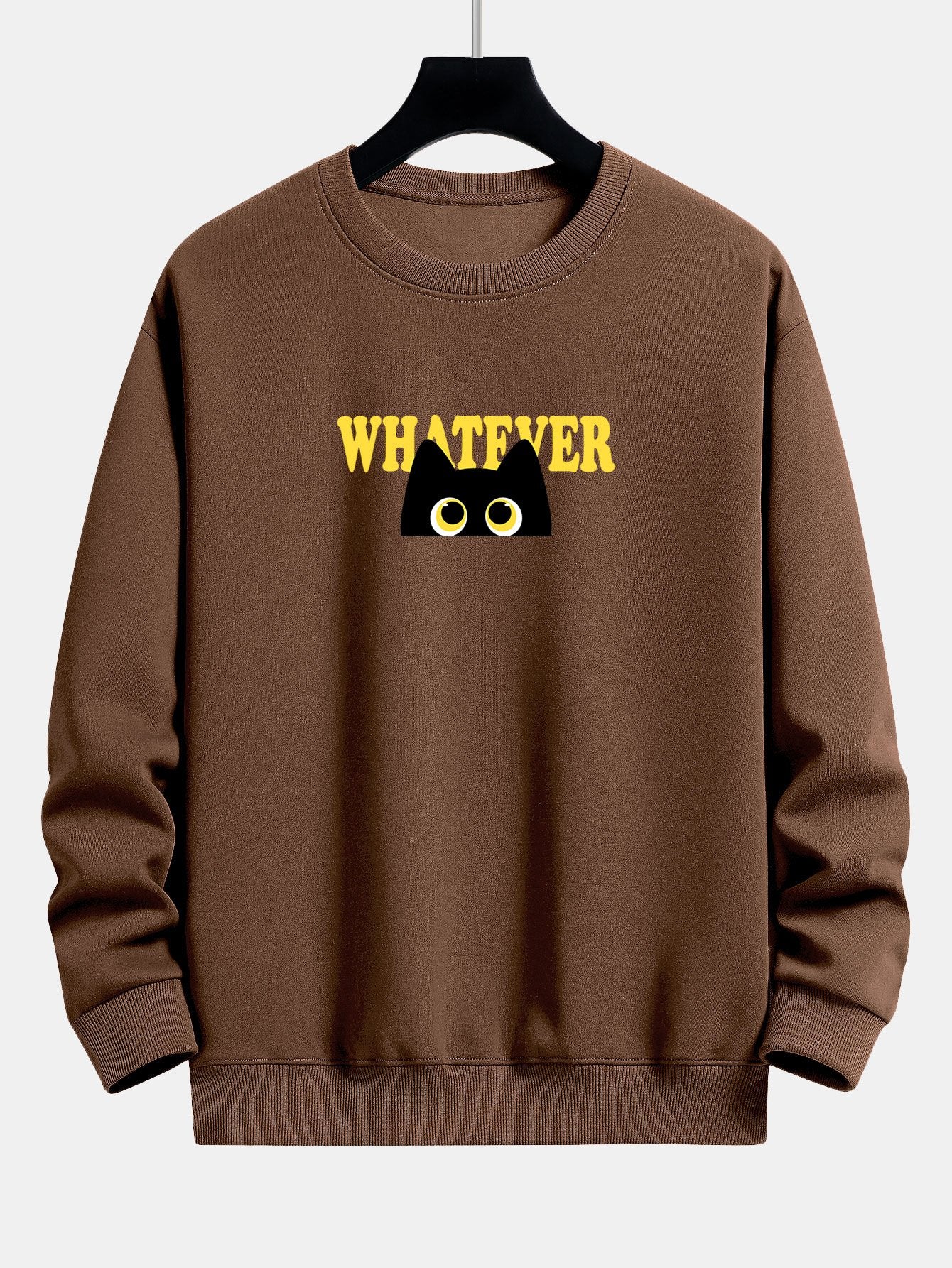 "Egal was, Black Cat Print Relax Fit Sweatshirt" - Image 5