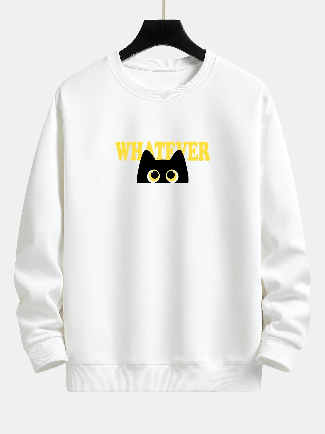 "Egal was, Black Cat Print Relax Fit Sweatshirt" - Image 6
