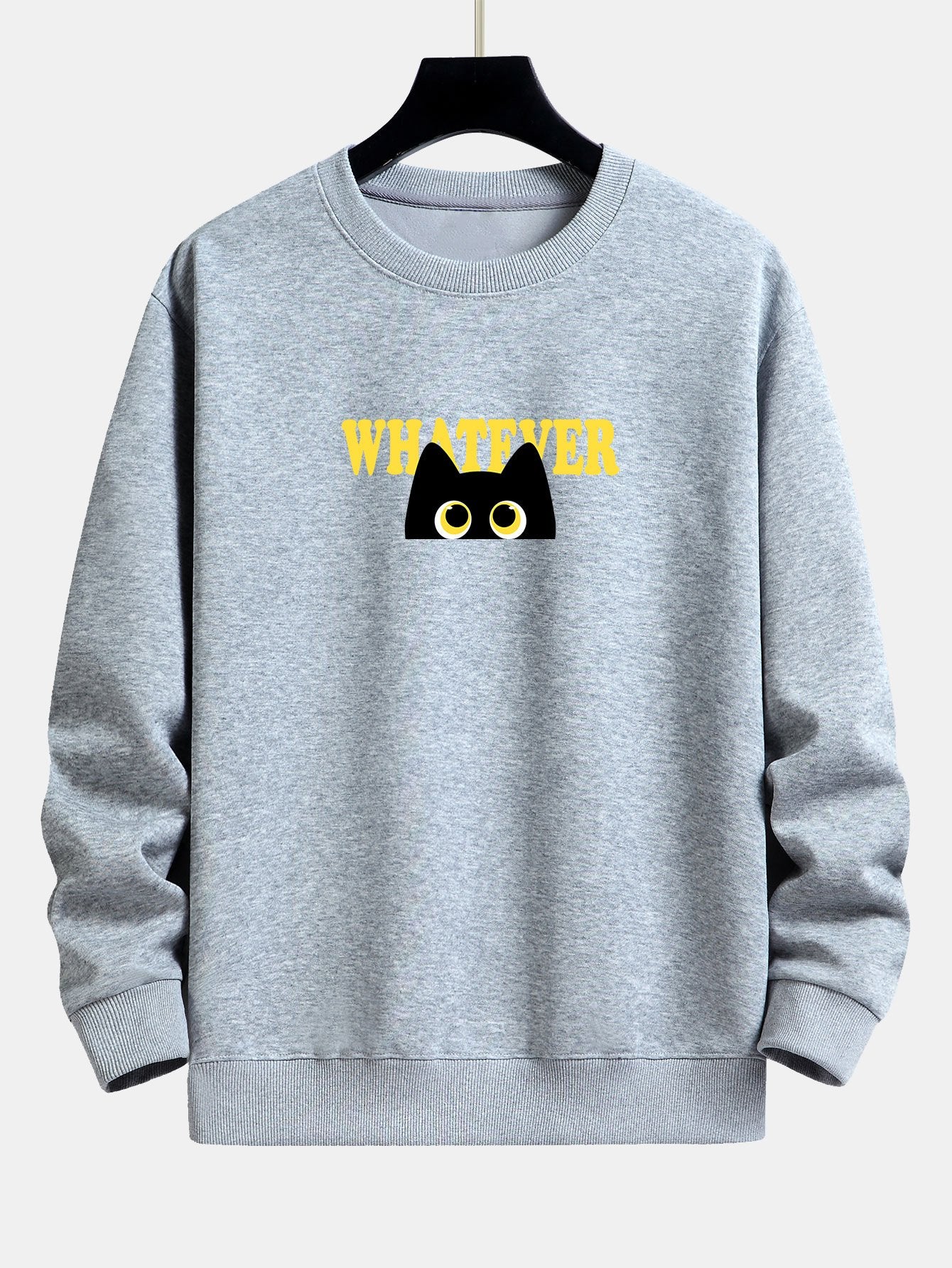 "Egal was, Black Cat Print Relax Fit Sweatshirt" - Image 7