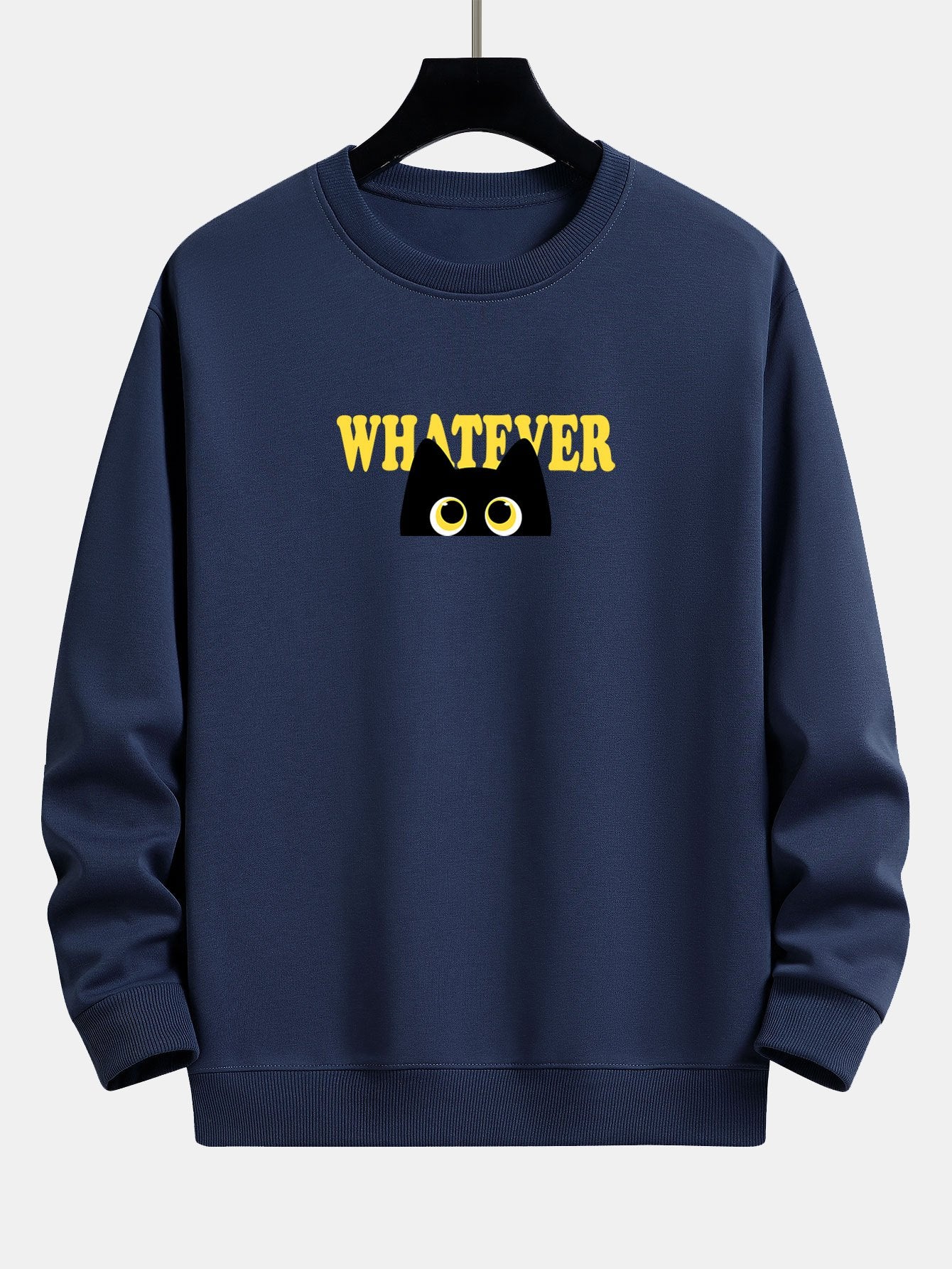 "Egal was, Black Cat Print Relax Fit Sweatshirt" - Image 8