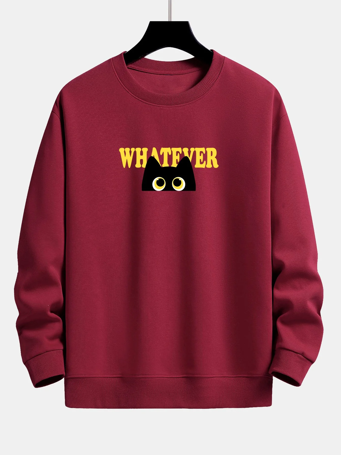 "Egal was, Black Cat Print Relax Fit Sweatshirt" - Image 9