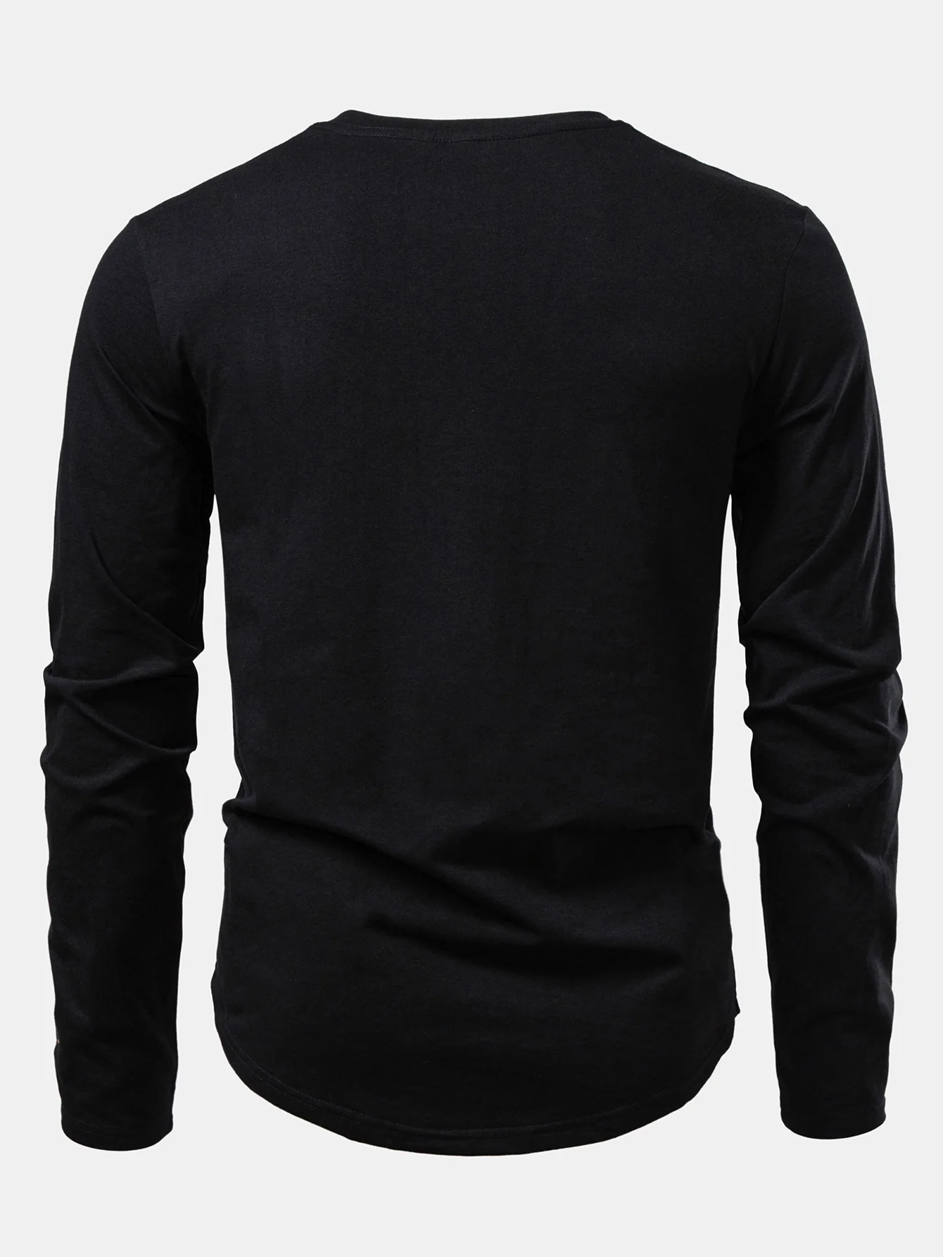 Herren bedrucktes Baumwoll-T-Shirt mit abgerundetem Saum - Image 2