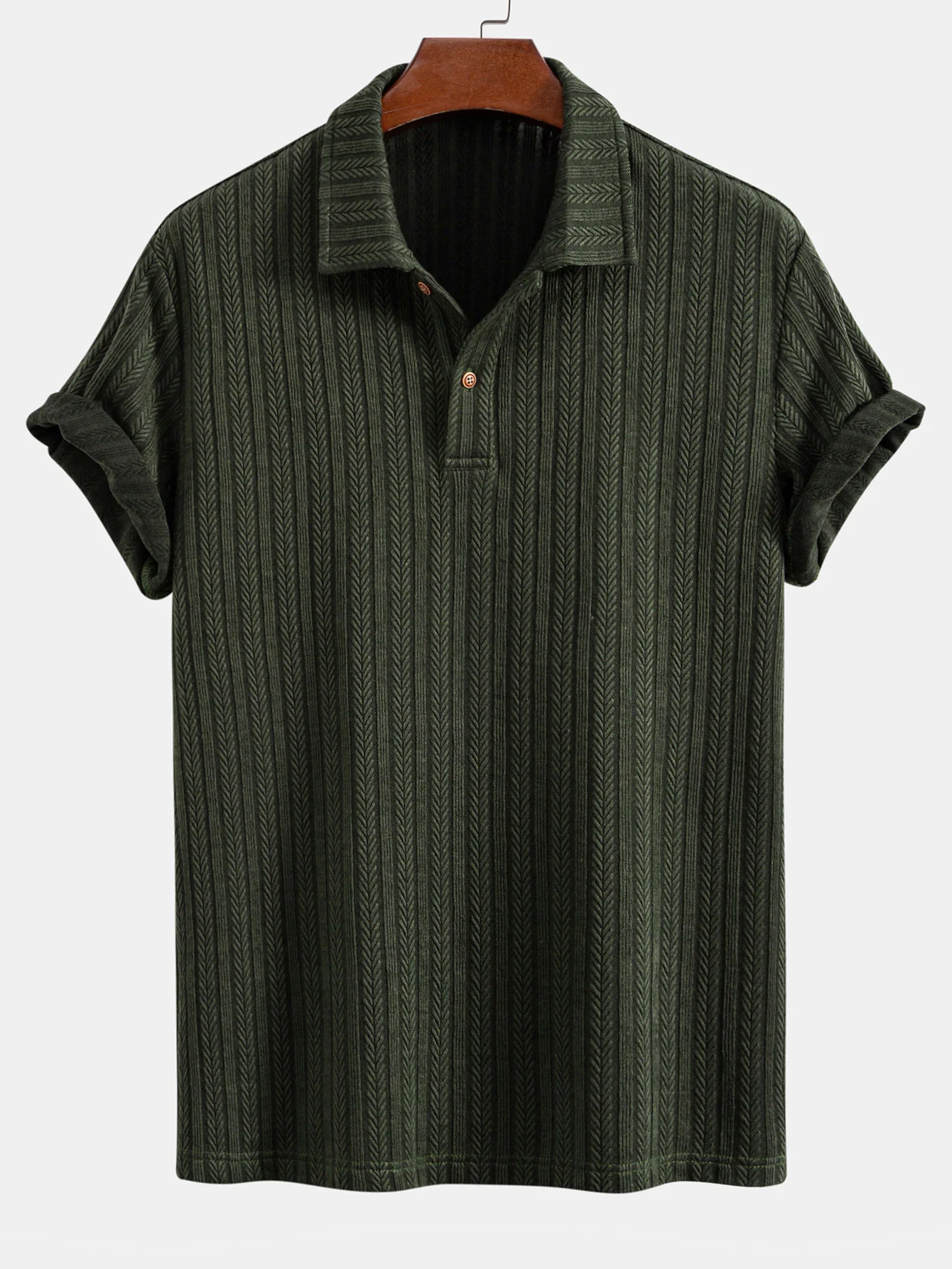 Weizenähren-Jacquard-Poloshirt