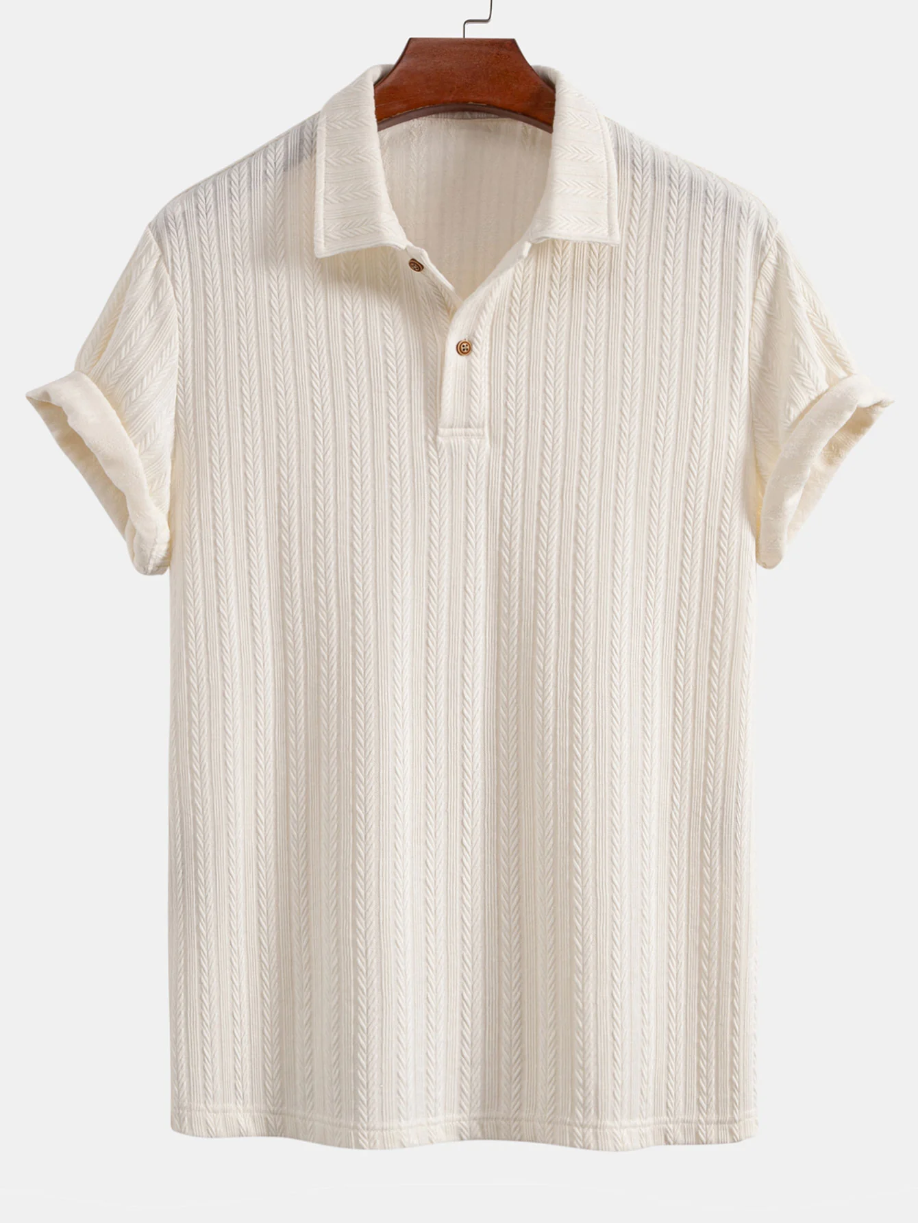 Weizenähren-Jacquard-Poloshirt - Image 3