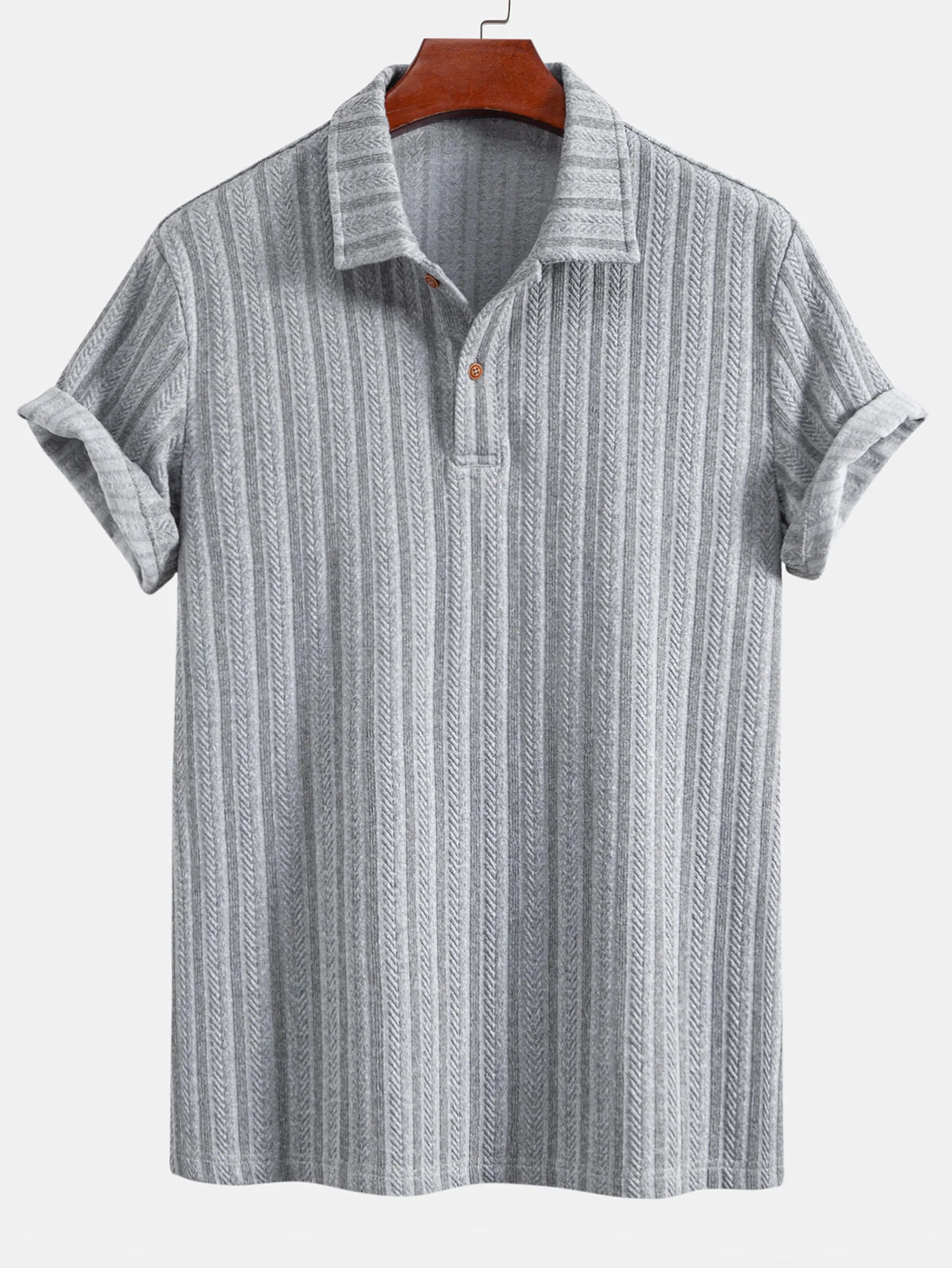 Weizenähren-Jacquard-Poloshirt - Image 5