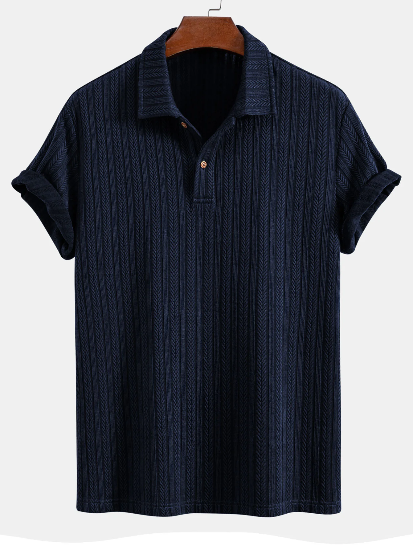 Weizenähren-Jacquard-Poloshirt - Image 7