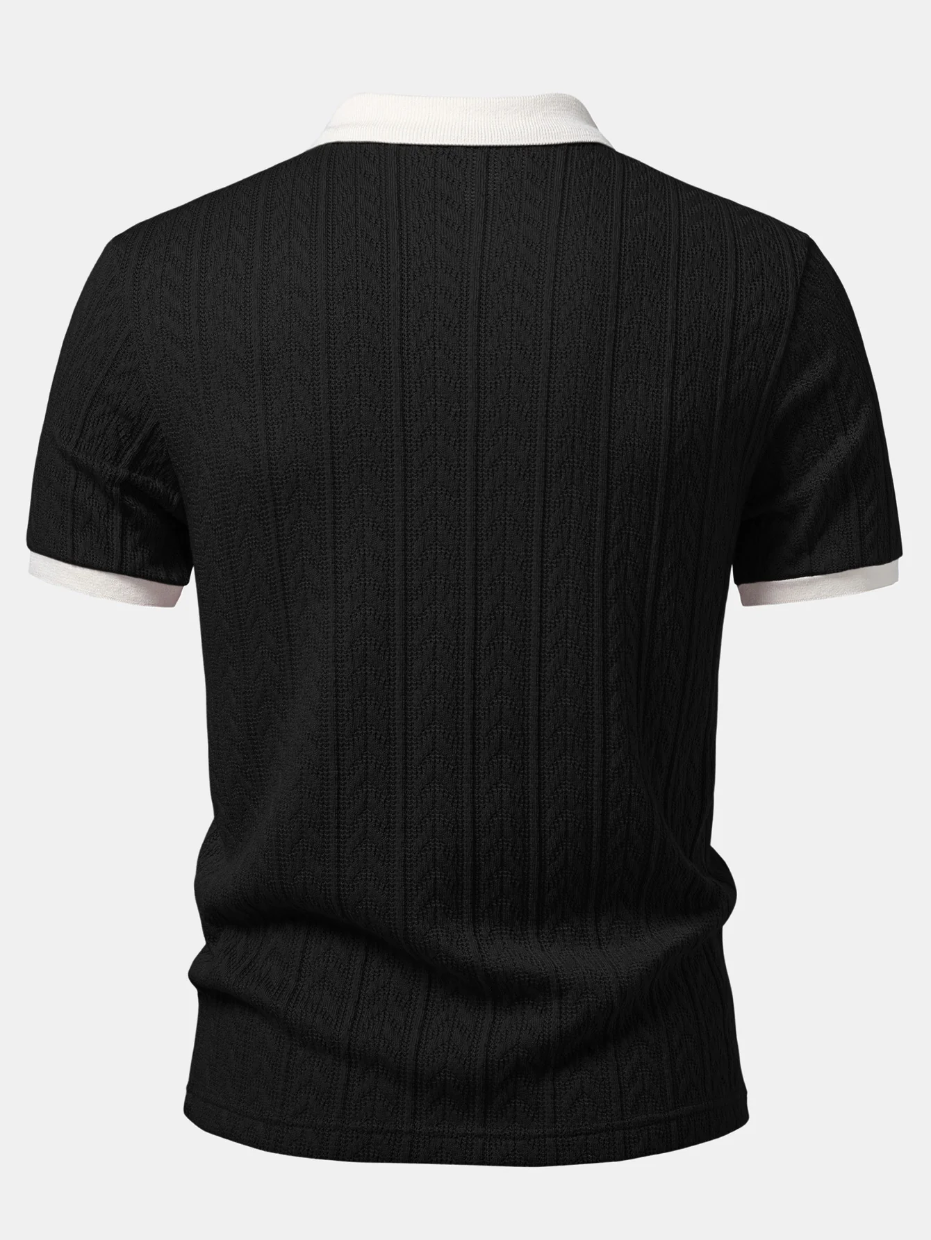Wheat Ear Jacquard Zipper Knit Polo - Image 6