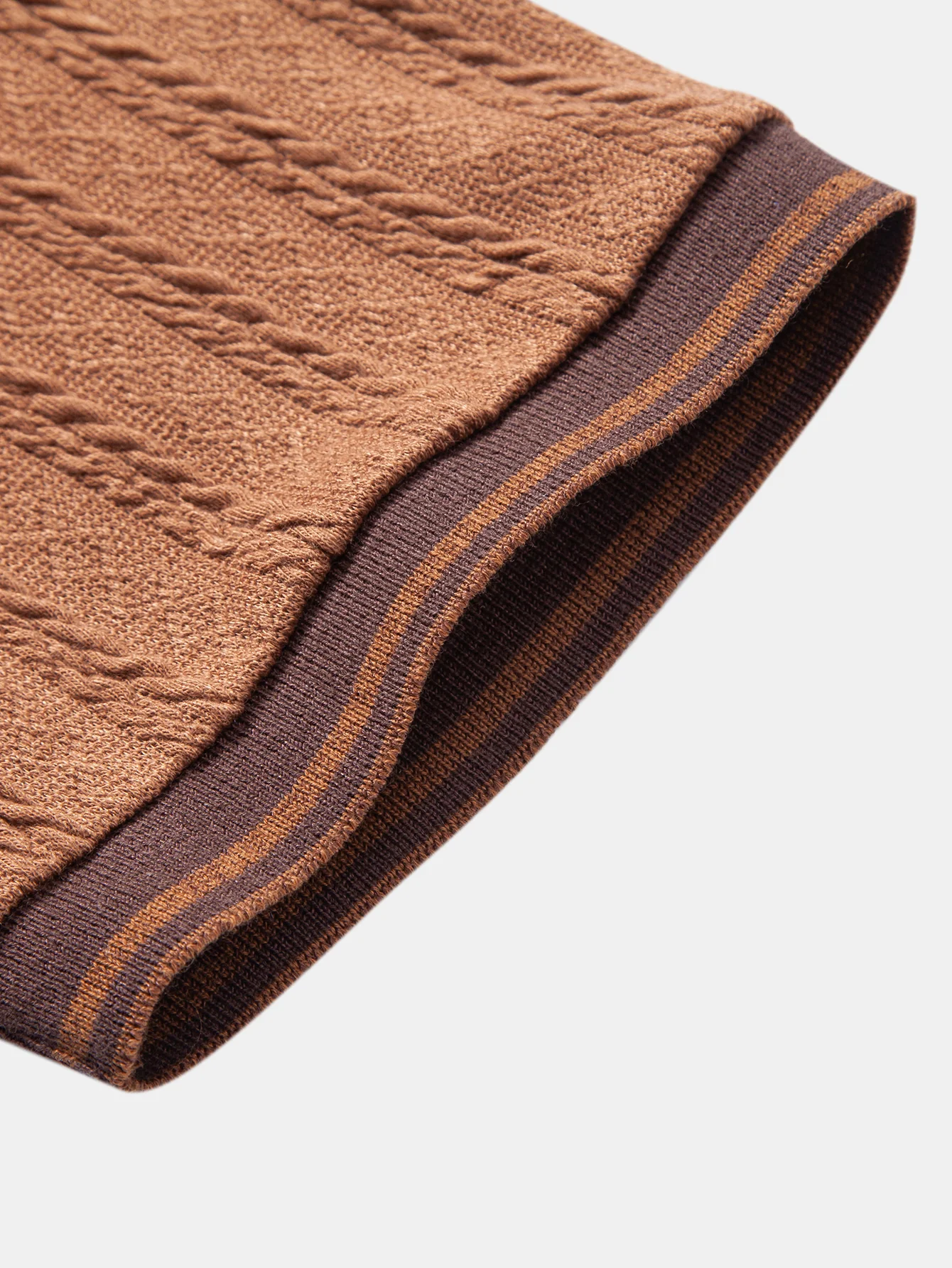 Wheat Ear Jacquard Zipper Knit Polo - Image 13