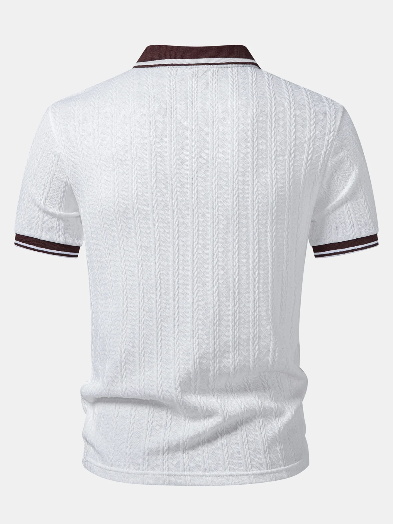 Wheat Ear Jacquard Zipper Knit Polo - Image 6