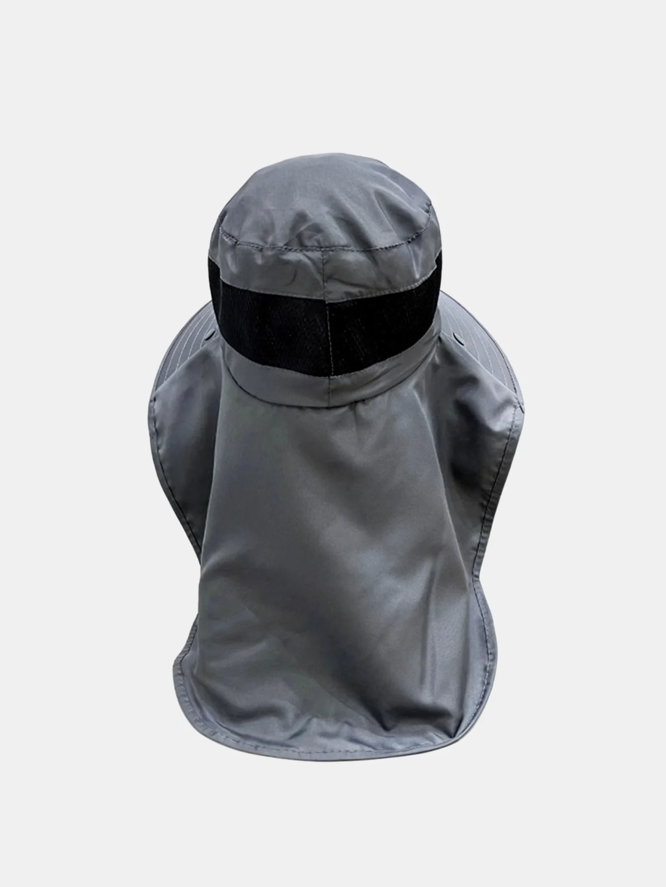 Wide-Brimmed Bucket Hat With Detachable Face And Neck Flap — Features Breathable Mesh Material And Adjustable Drawstring - Image 7