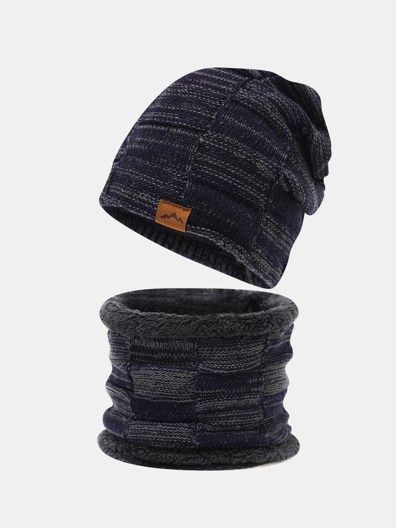 Winter Fleece Lined Beanie Hat Scarf Set - Image 2