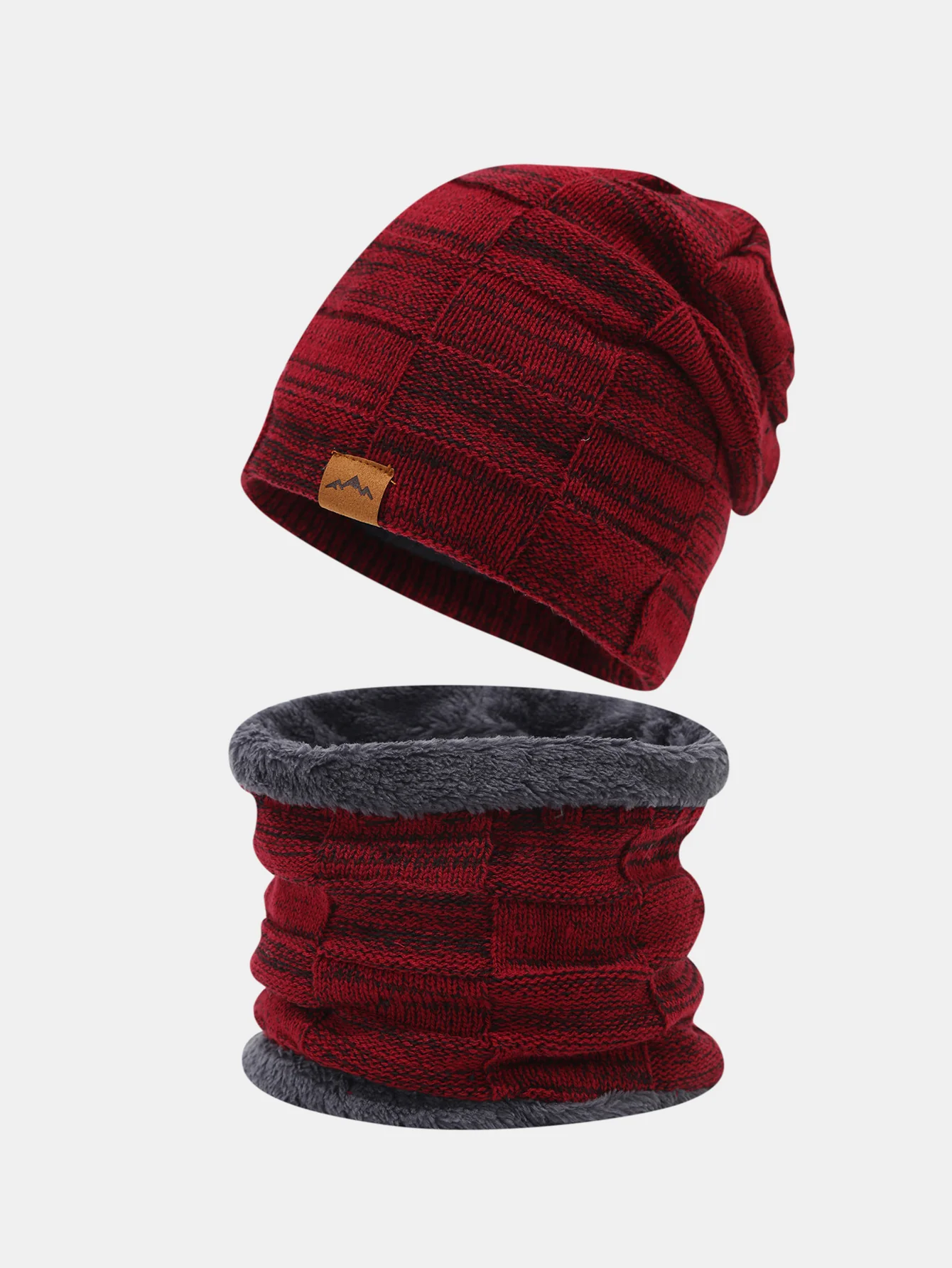 Winter Fleece Lined Beanie Hat Scarf Set - Image 4