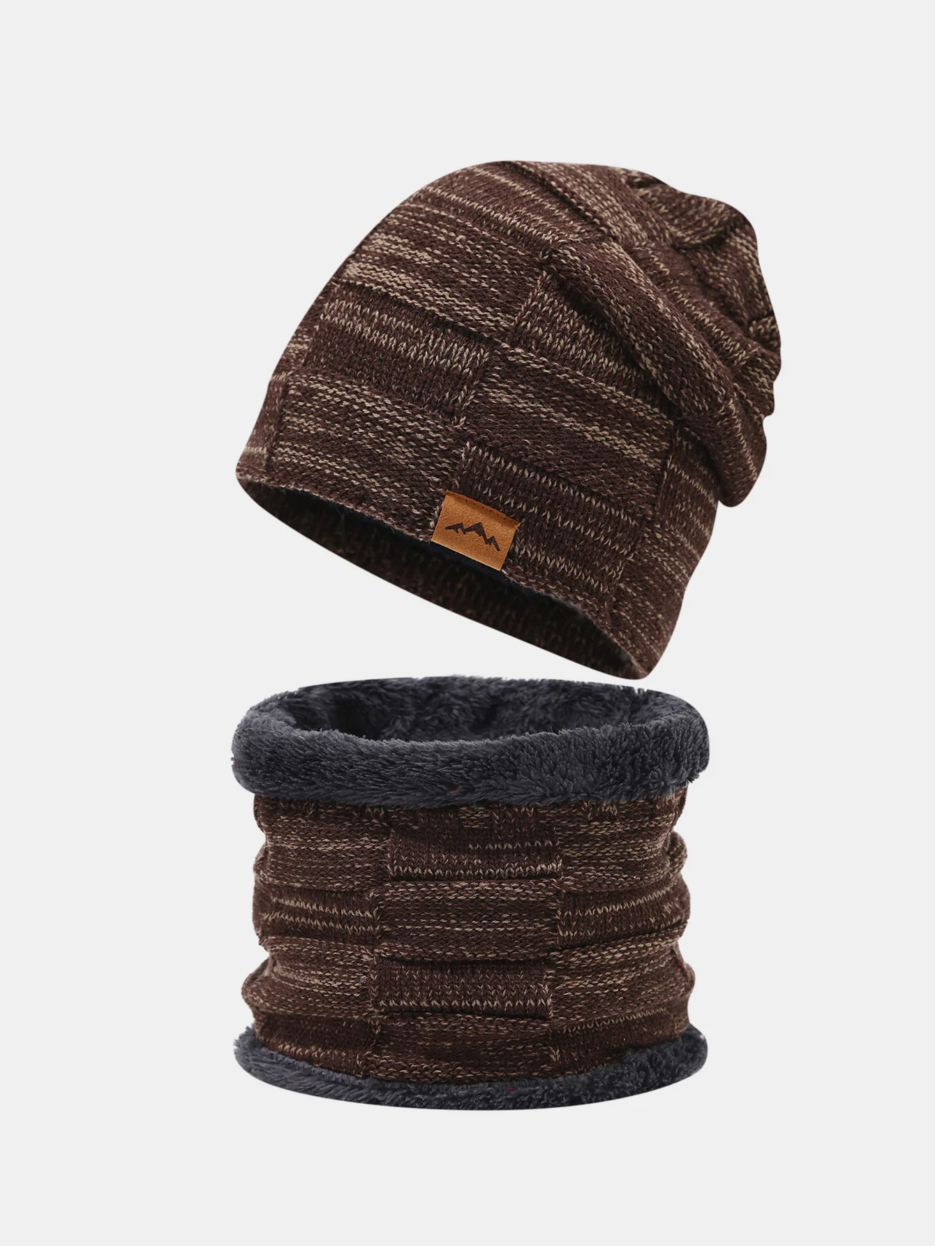 Winter Fleece Lined Beanie Hat Scarf Set - Image 5