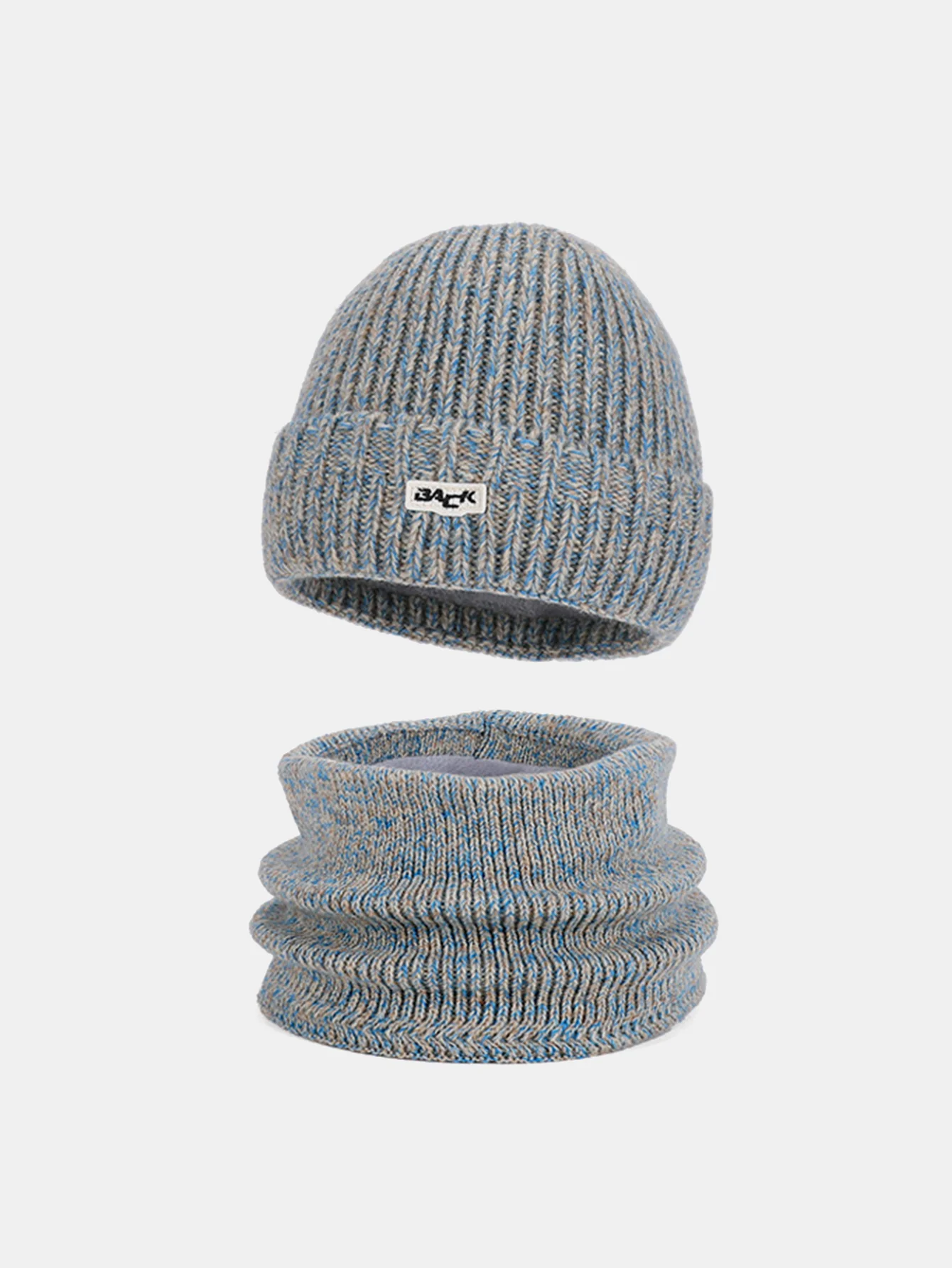 Winter Fleece-Lined Knit Beanie Hat With Warm Scarf - Image 6