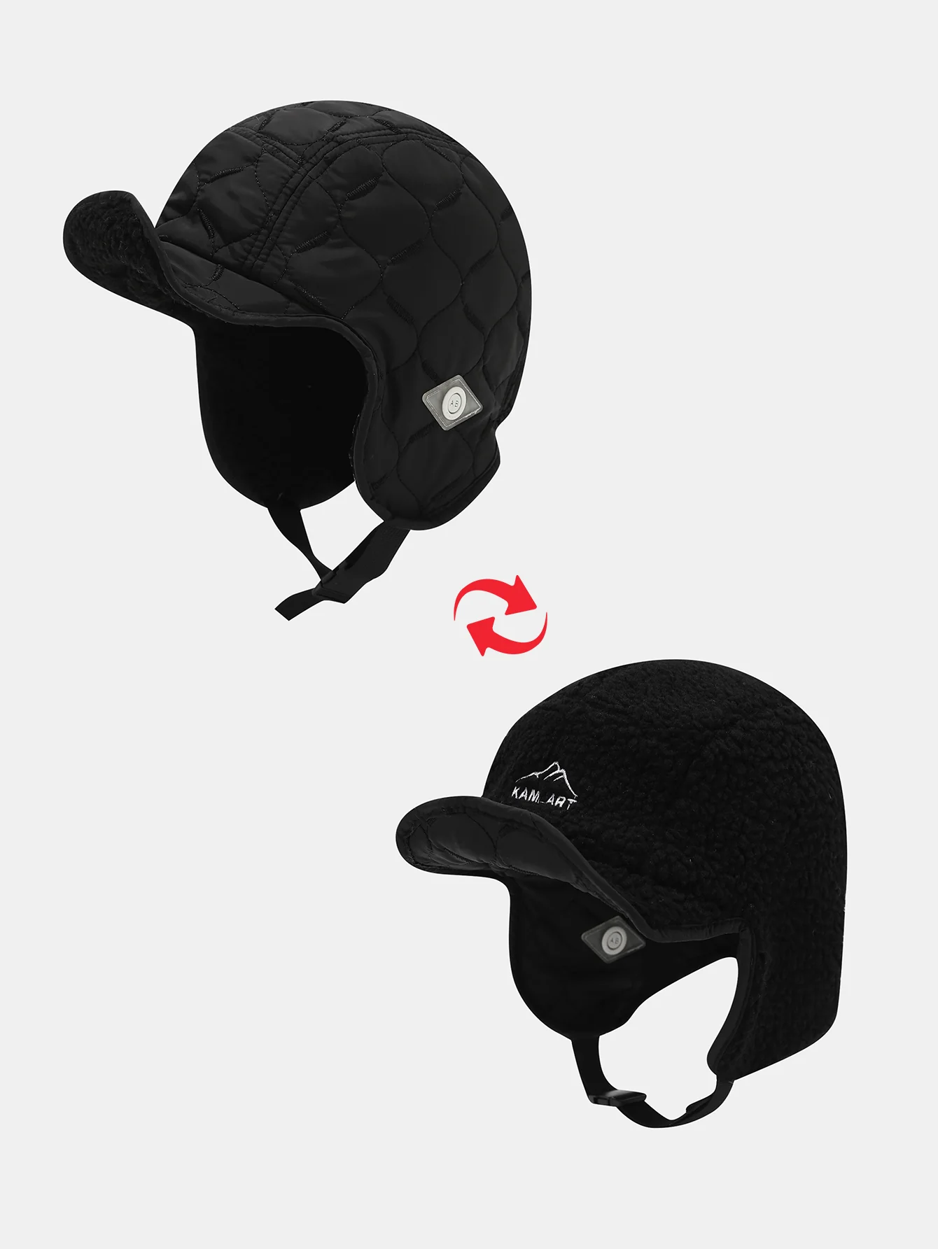 Winter Thickened Plush Warm Earflap Hat Reversible Design For Wearing On Both Sides - Image 2