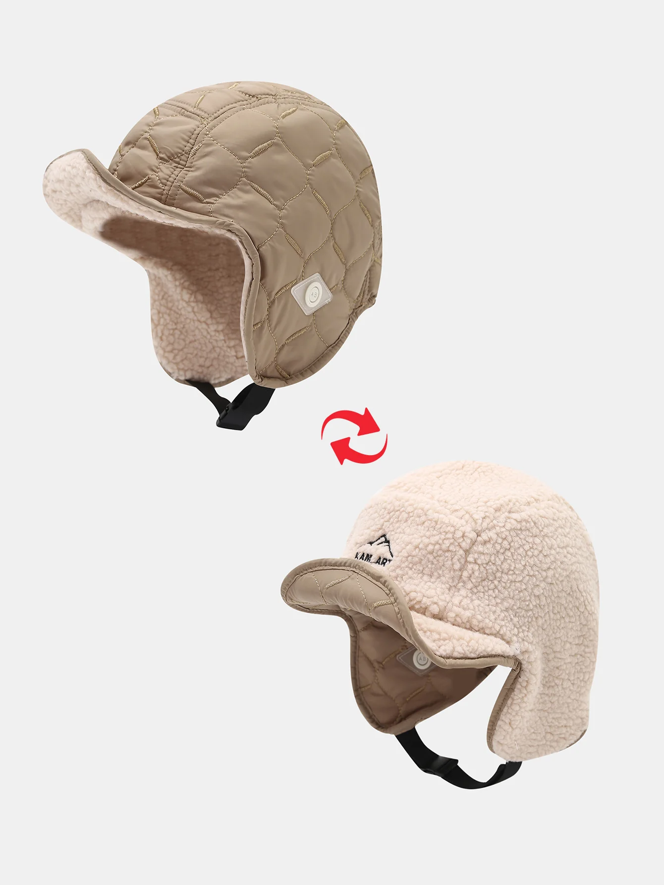 Winter Thickened Plush Warm Earflap Hat Reversible Design For Wearing On Both Sides - Image 3