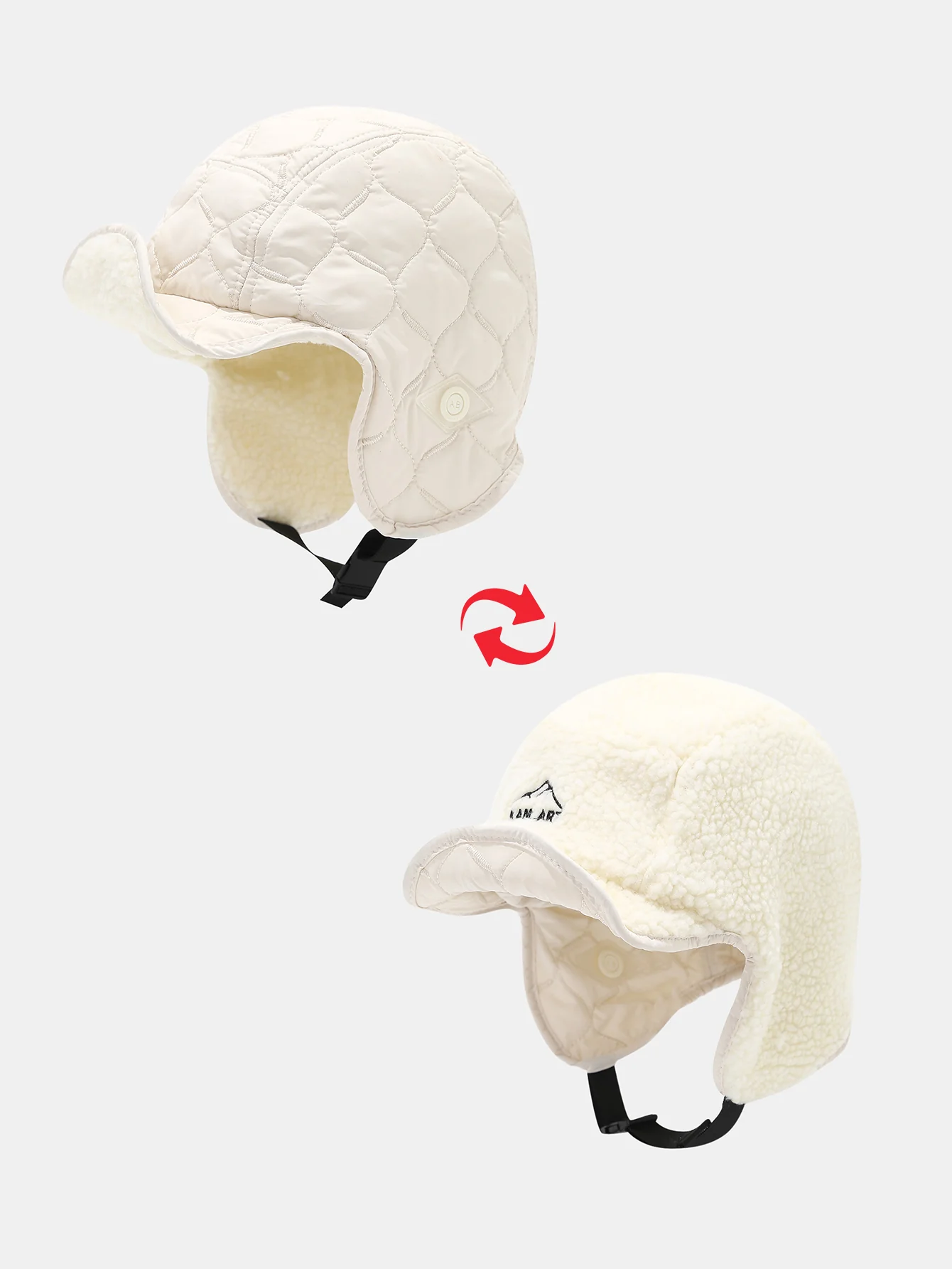 Winter Thickened Plush Warm Earflap Hat Reversible Design For Wearing On Both Sides - Image 4