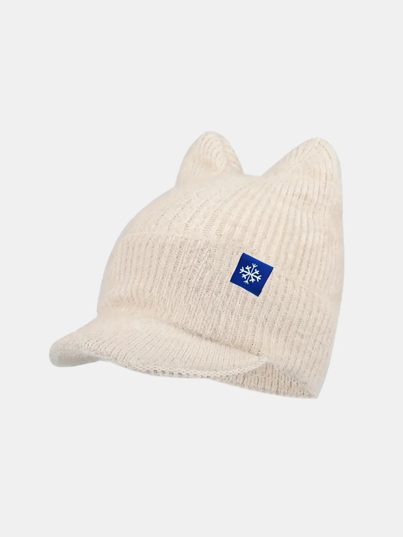 Winter Warm Knitted Hat With Brim – Soft And Cozy Cat Ear Design Cute Cold Weather Earflap Cap - Image 2