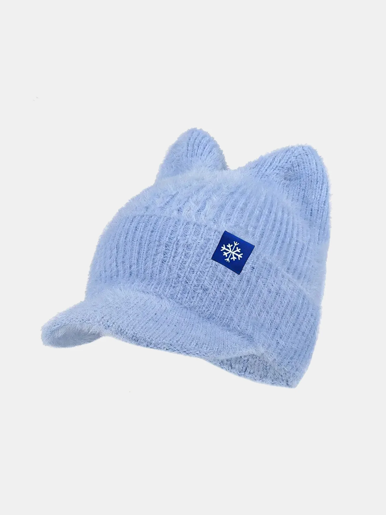 Winter Warm Knitted Hat With Brim – Soft And Cozy Cat Ear Design Cute Cold Weather Earflap Cap - Image 6