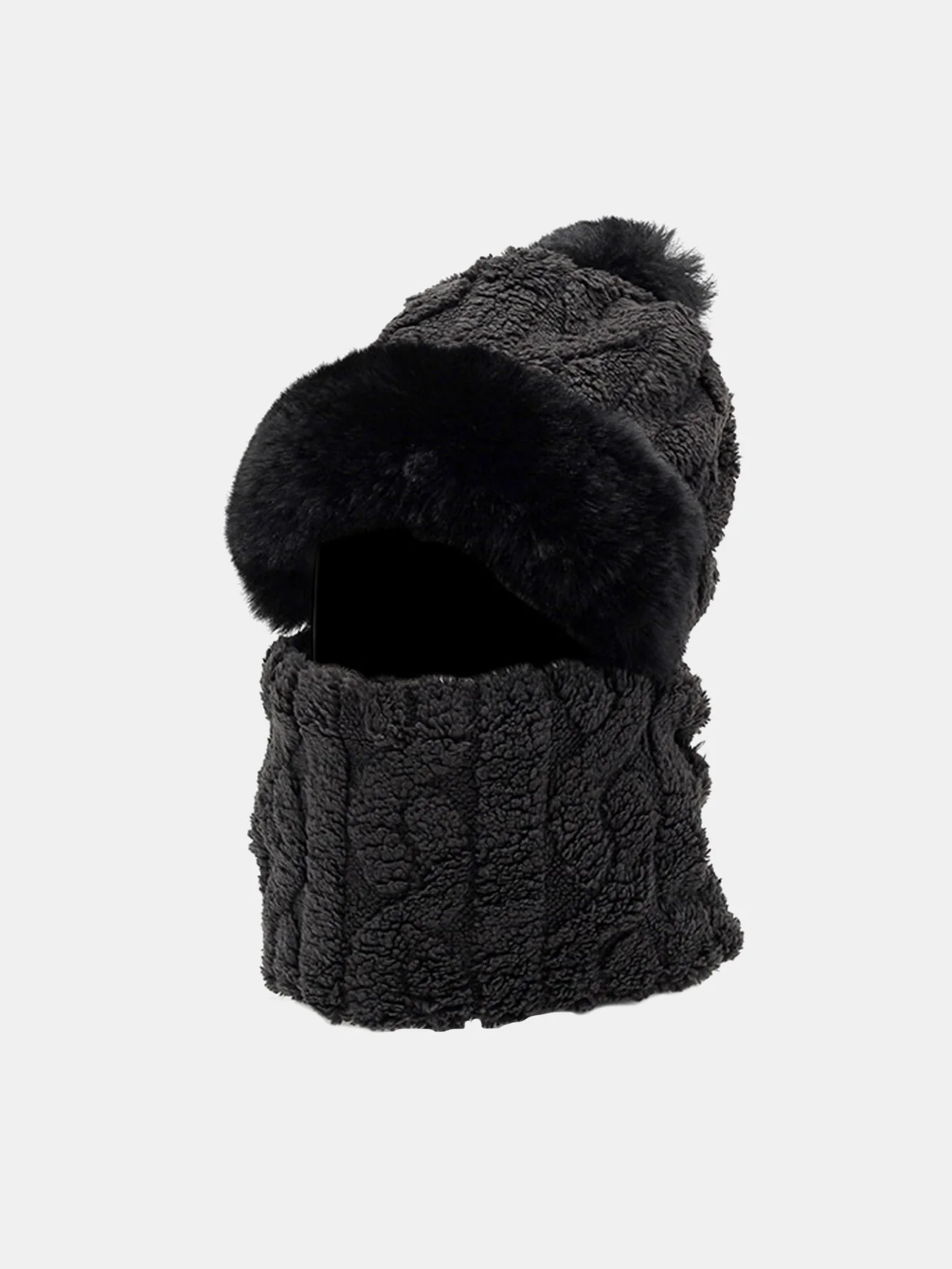 Winter Warm Thickened Full Coverage Fleece-Lined Balaclava Hat With Ear Flap Face Mask - Image 2