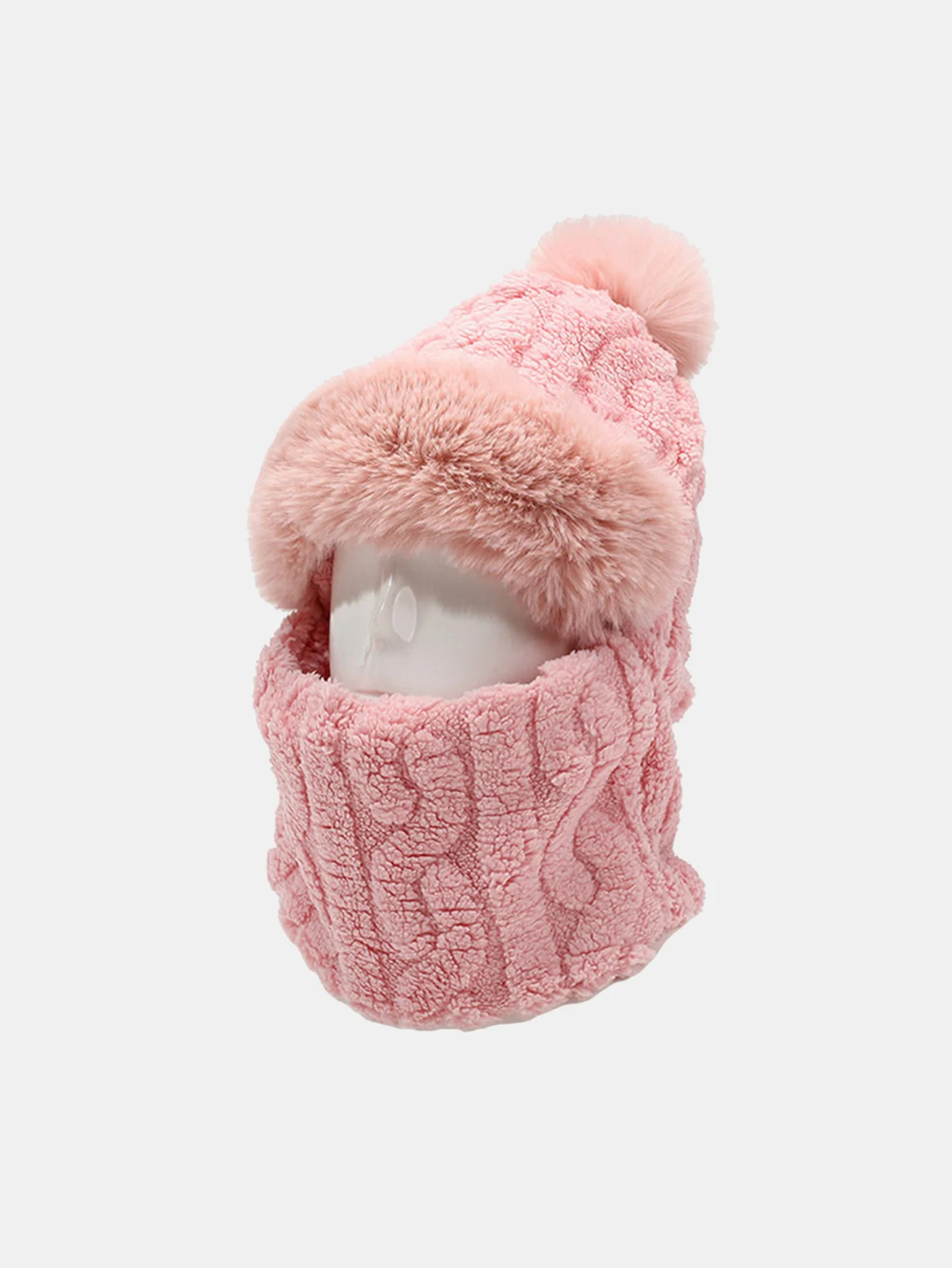 Winter Warm Thickened Full Coverage Fleece-Lined Balaclava Hat With Ear Flap Face Mask - Image 4