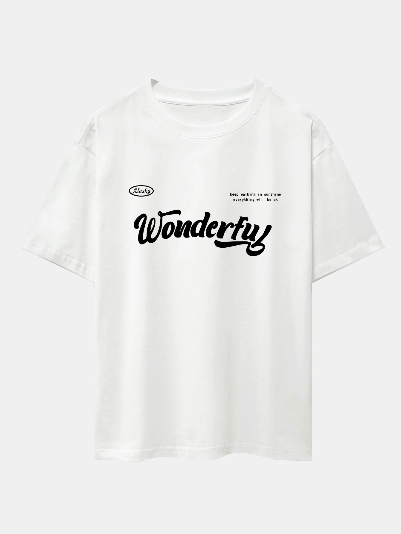 Wunderbares Slogan Druck Drop Shoulder Oversize T-Shirt - Image 3