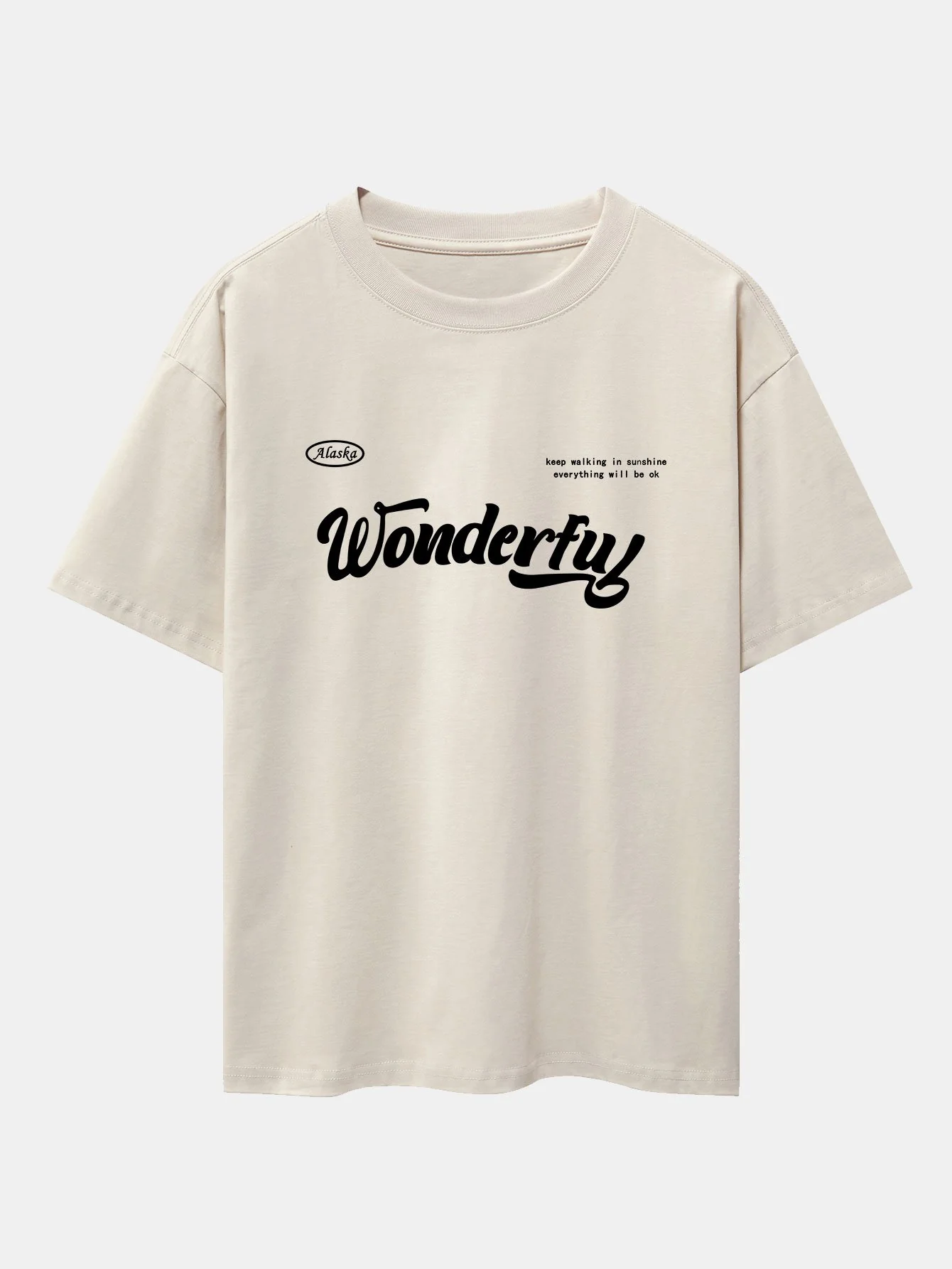 Wunderbares Slogan Druck Drop Shoulder Oversize T-Shirt - Image 4