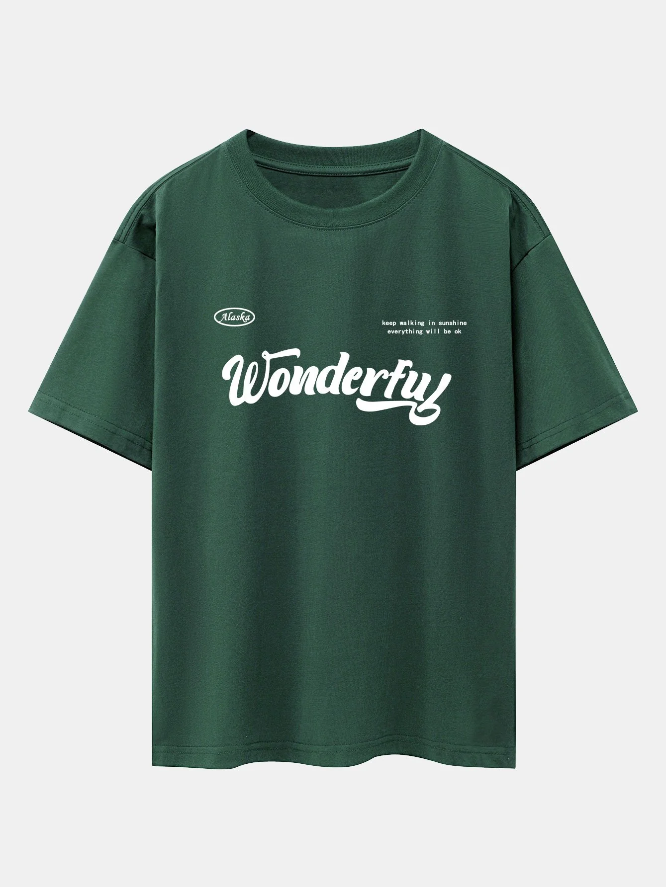 Wunderbares Slogan Druck Drop Shoulder Oversize T-Shirt - Image 5