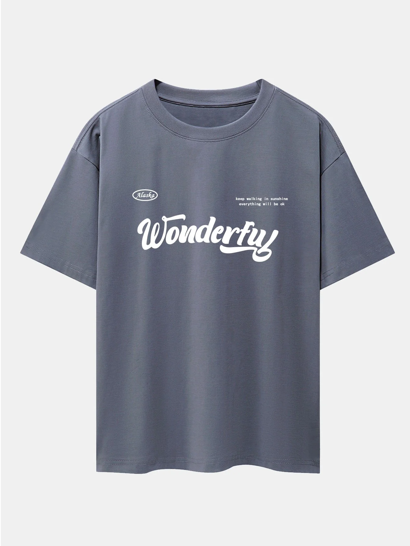 Wunderbares Slogan Druck Drop Shoulder Oversize T-Shirt - Image 8
