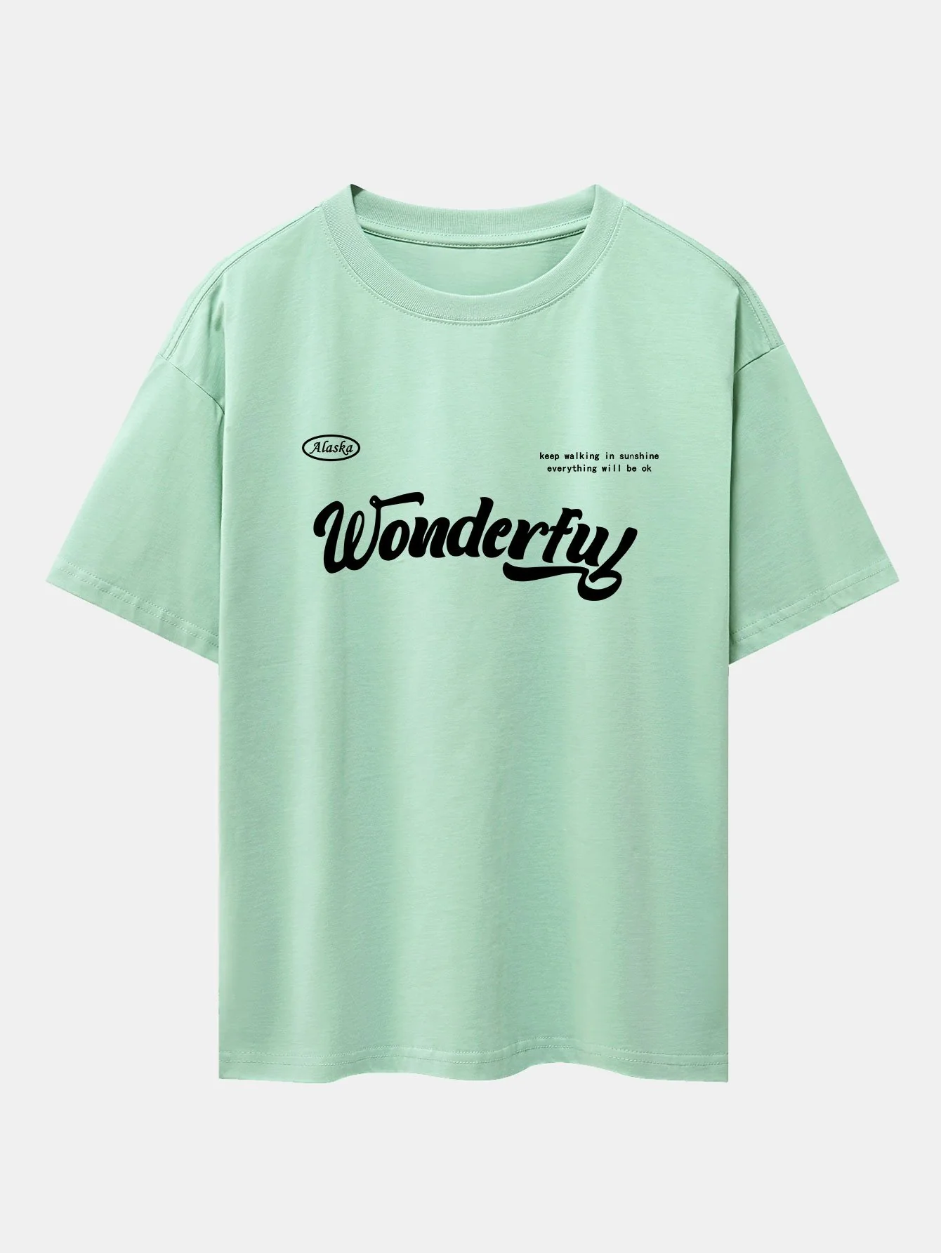 Wunderbares Slogan Druck Drop Shoulder Oversize T-Shirt - Image 9