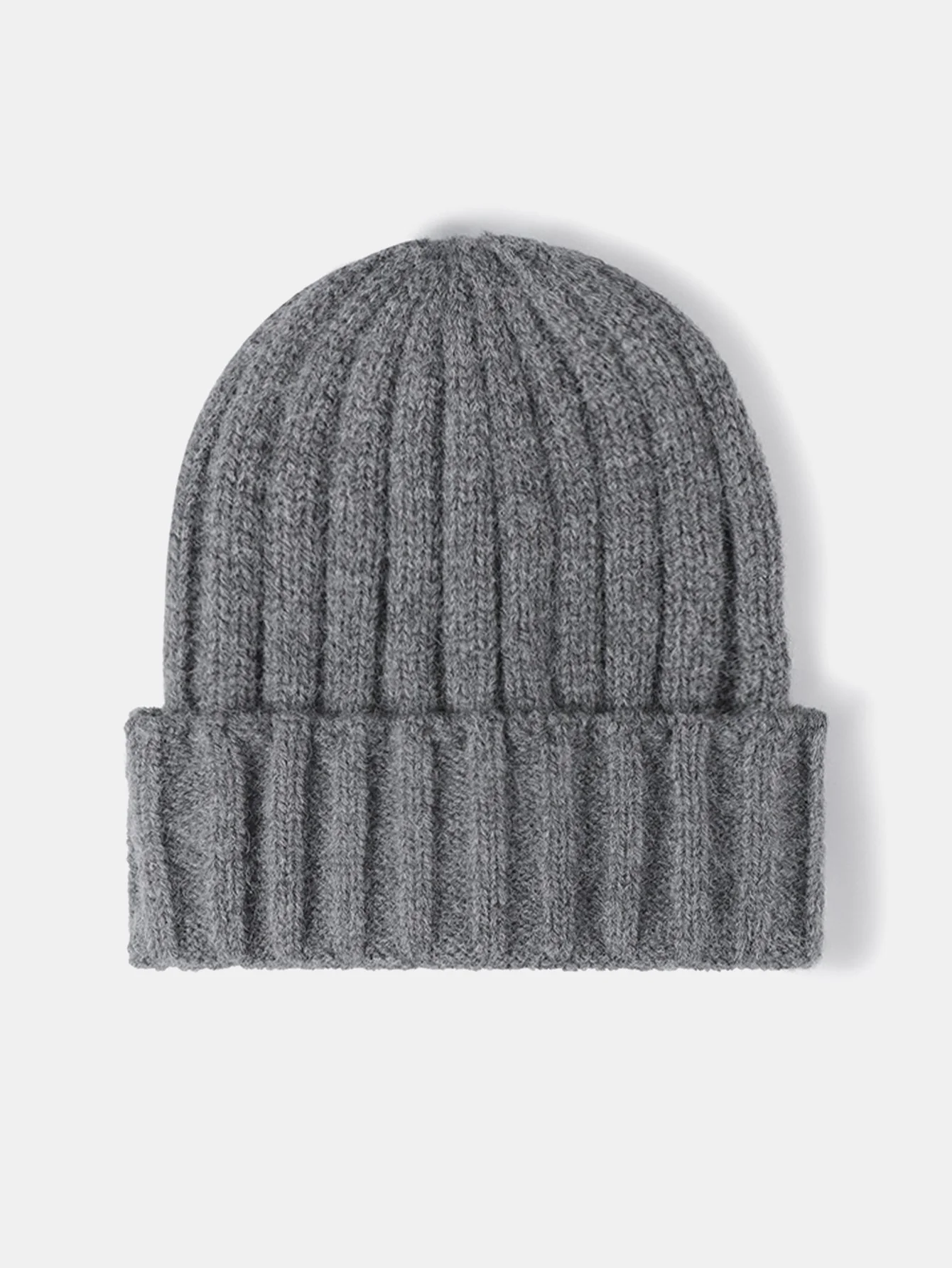 Faux-Woll-Warmstreifen-Strickmütze mit Umschlag - Image 3