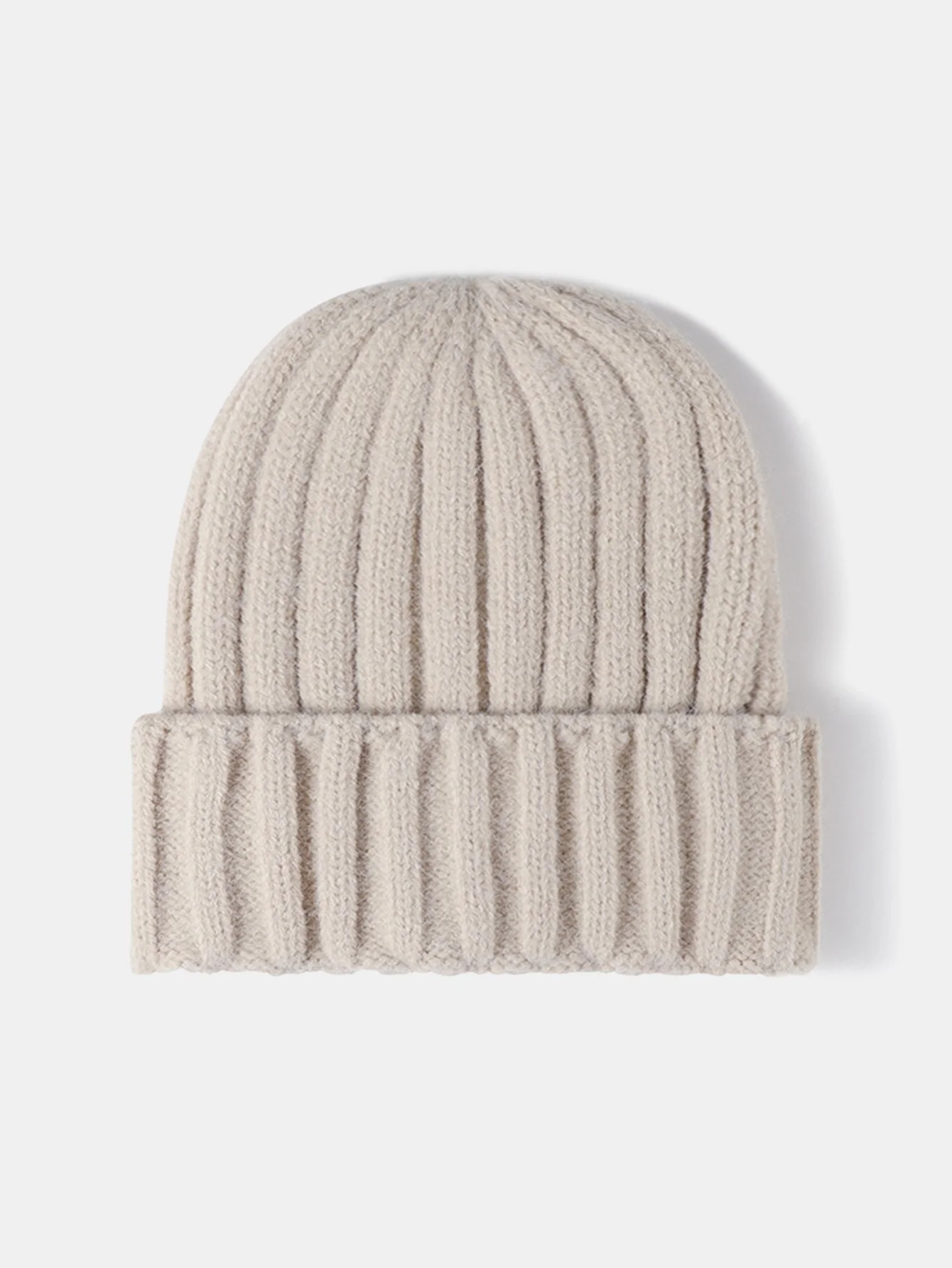 Faux-Woll-Warmstreifen-Strickmütze mit Umschlag - Image 4