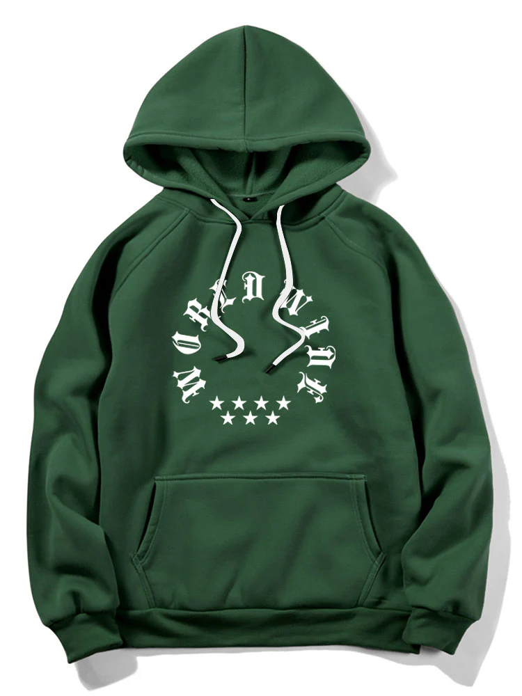 Weltweite Charakter Stern Druck Kapuzenpullover - Image 6