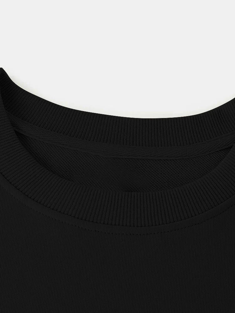 Weltweite Buchstaben Druck Rundhals Entspanntes Sweatshirt - Image 7