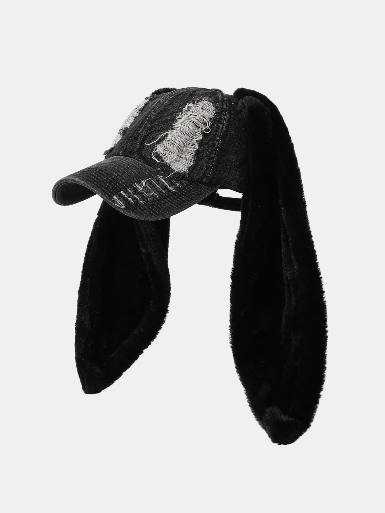 Y2K Streetwear Bunny Rabbit Ears Distressed Baseball Cap - Image 3