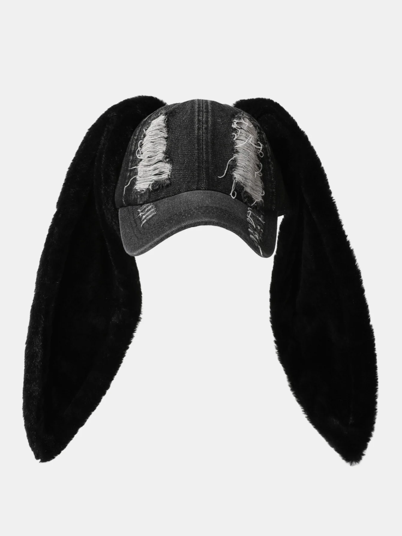 Y2K Streetwear Bunny Rabbit Ears Distressed Baseball Cap - Image 4