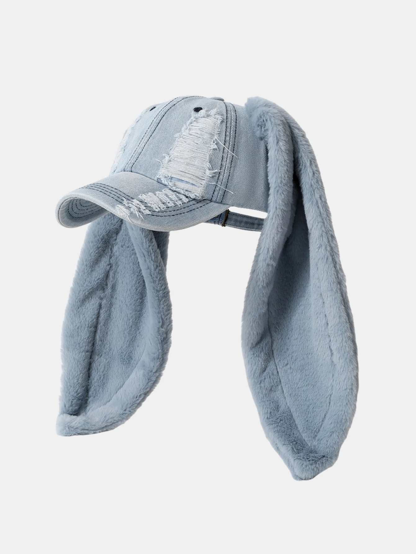 Y2K Streetwear Bunny Rabbit Ears Distressed Baseball Cap - Image 7