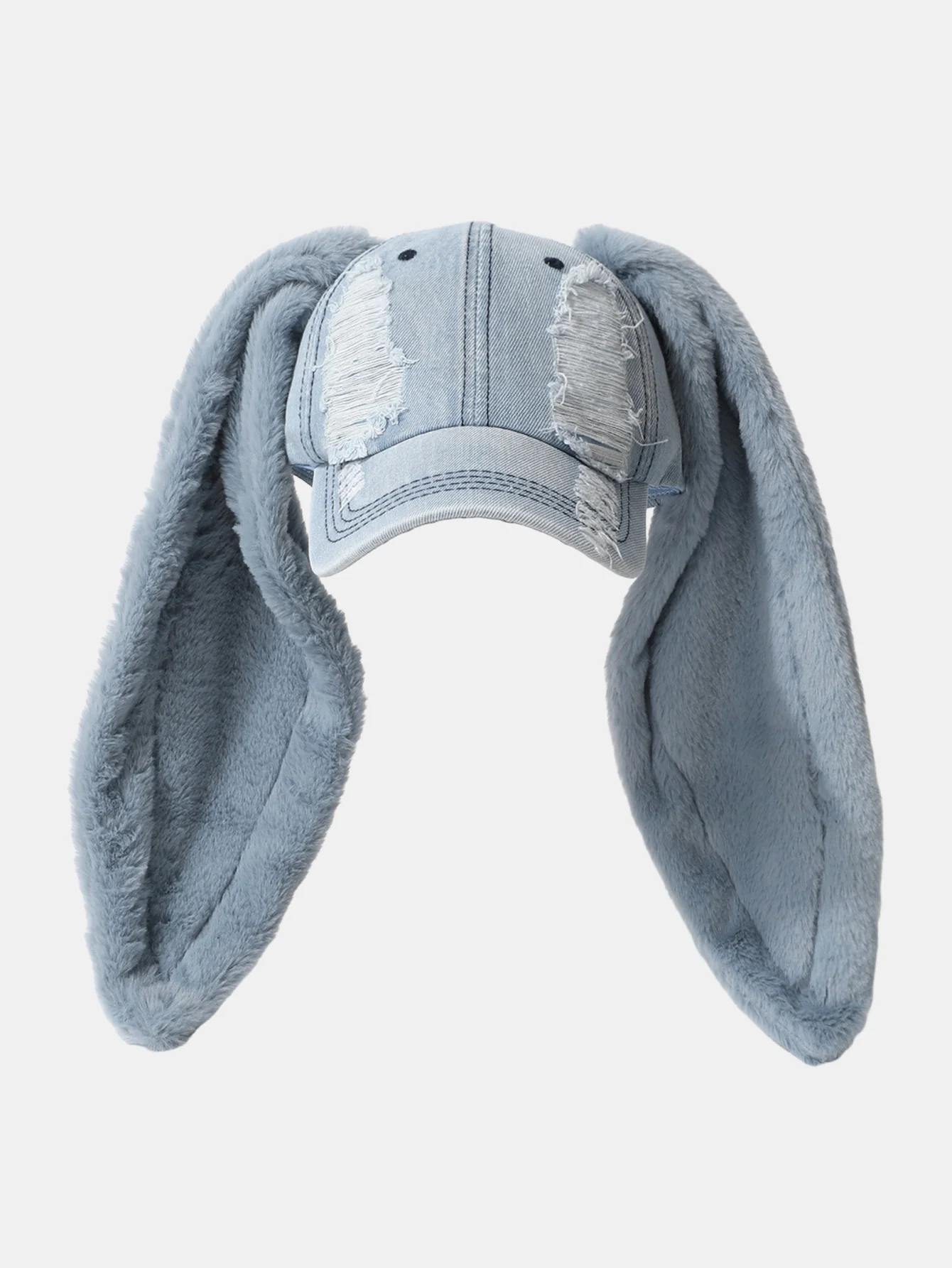 Y2K Streetwear Bunny Rabbit Ears Distressed Baseball Cap - Image 8