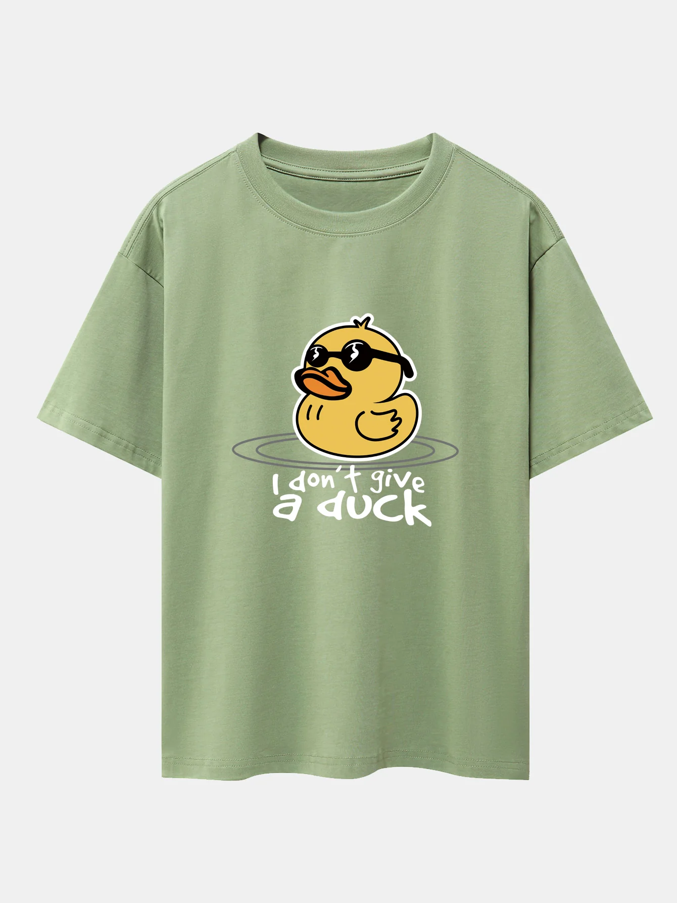 Gelbes Enten-T-Shirt mit Sonnenbrillen-Print, überschnittenen Schultern und Oversize-Schnitt - Image 10