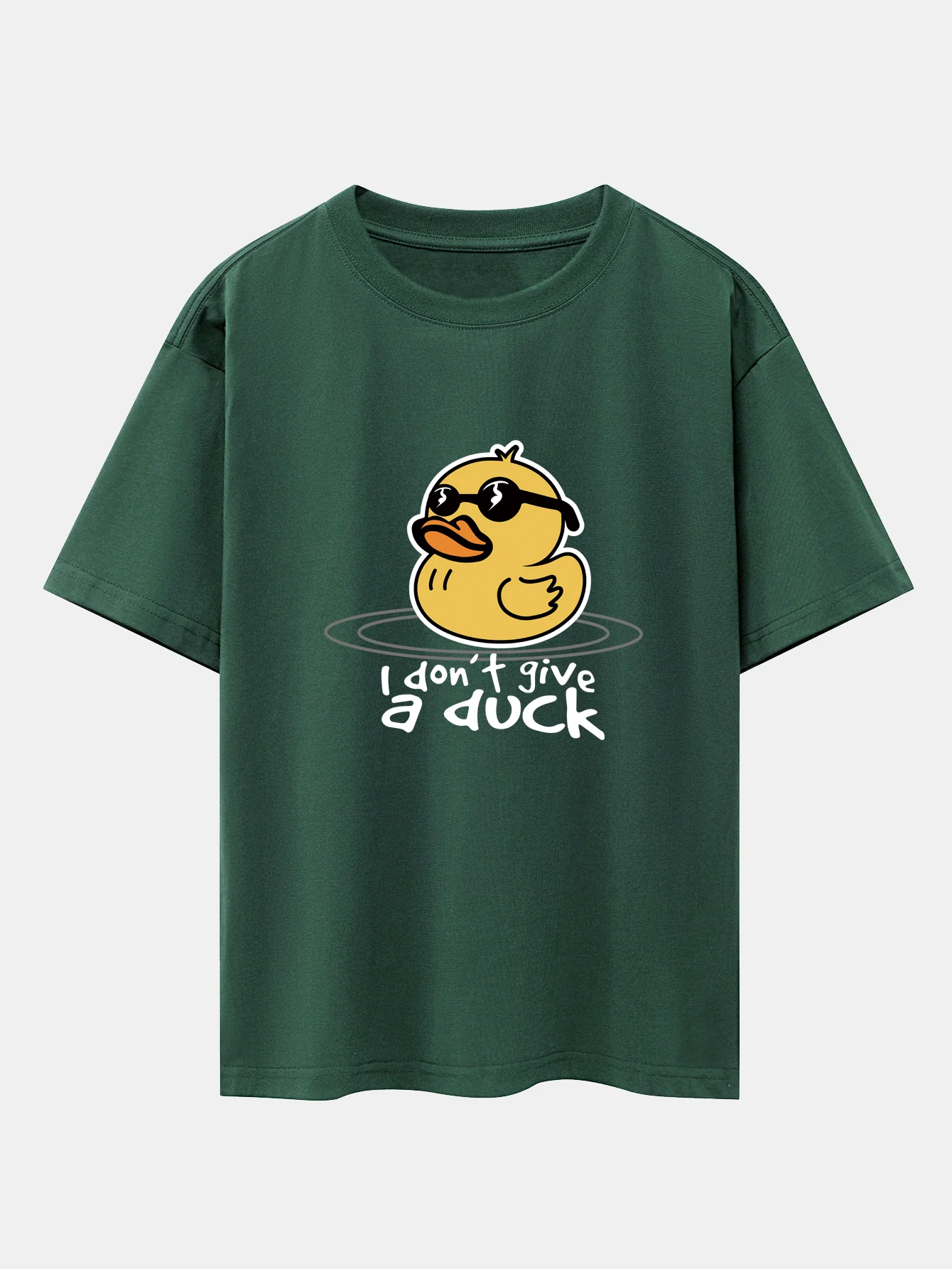 Gelbes Enten-T-Shirt mit Sonnenbrillen-Print, überschnittenen Schultern und Oversize-Schnitt - Image 11