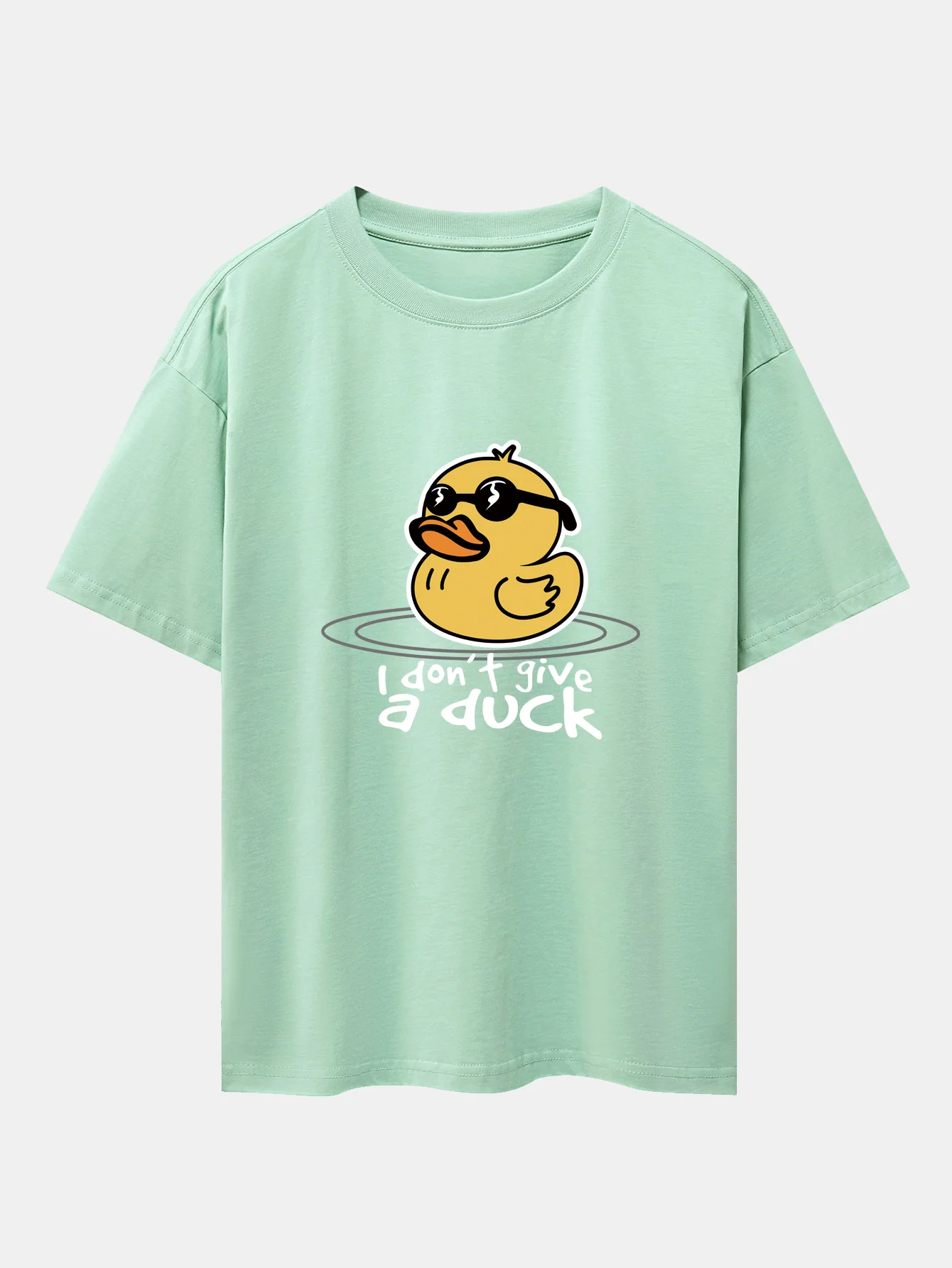 Gelbes Enten-T-Shirt mit Sonnenbrillen-Print, überschnittenen Schultern und Oversize-Schnitt - Image 13